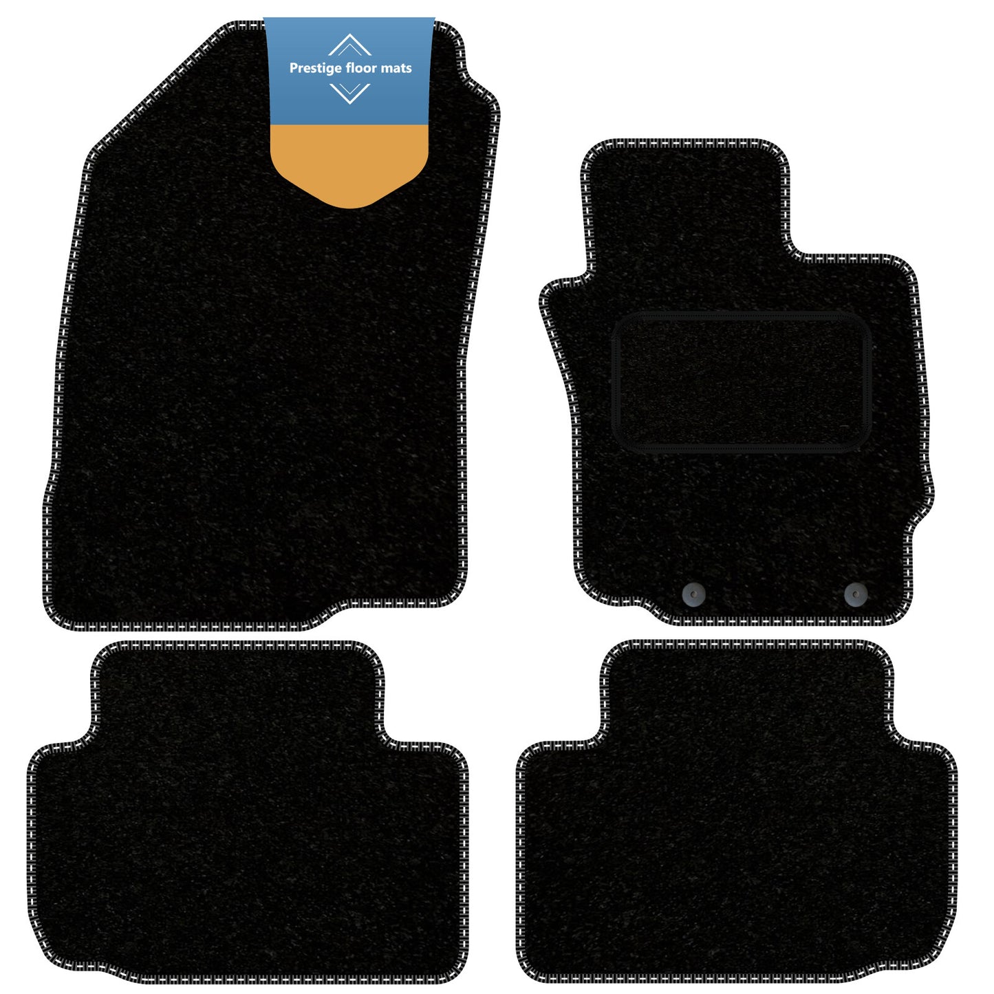 Fits Mitsubishi Eclipse Cross Auto 2018- Black Carpet with Coloured Stitch Edge