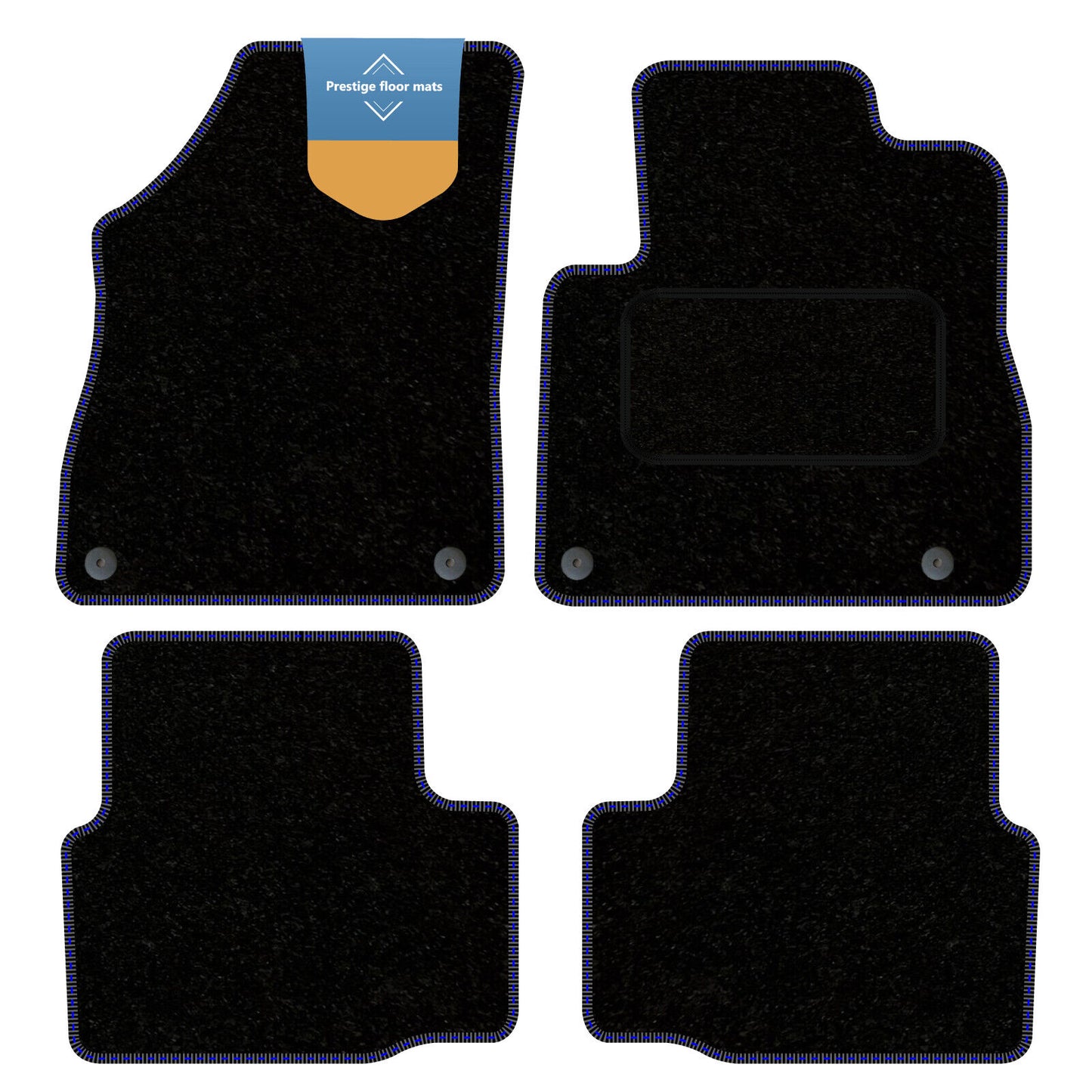 Fits Vauxhall Astra K 2015-2022 Black Carpet with Coloured Stitch Edge