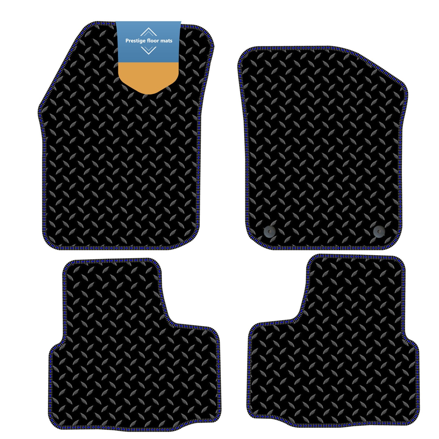 Fits Black Skoda Citigo 2012-2020 3mm Rubber with Coloured Stitch Edge