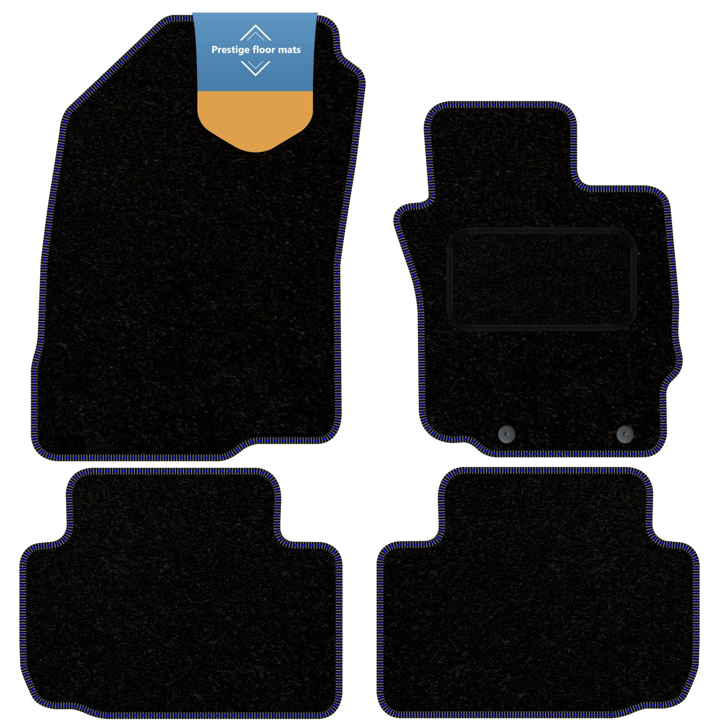 Fits Mitsubishi Eclipse Cross Auto 2018- Black Carpet with Coloured Stitch Edge