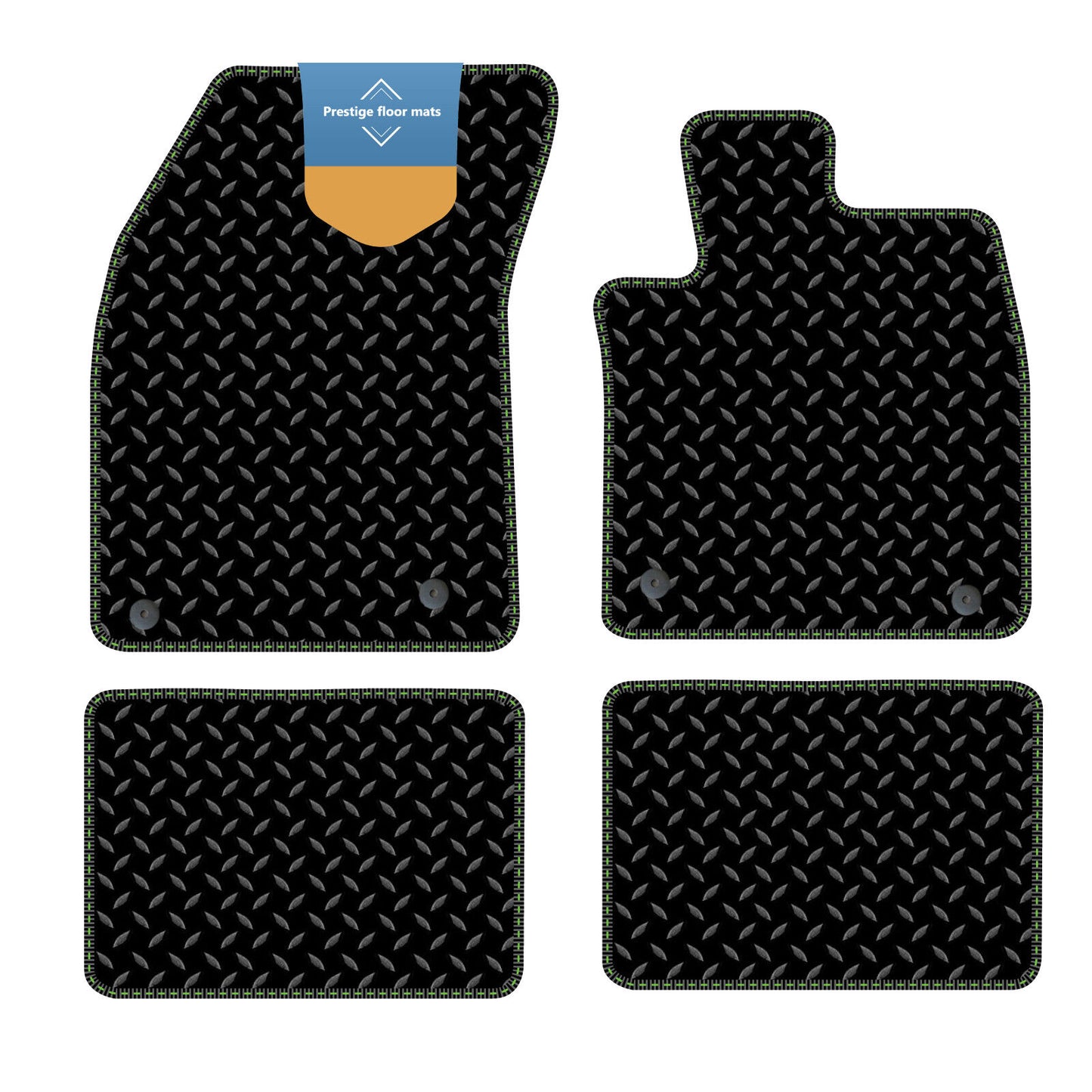 Fits Ford Focus 2018 on Black 3mm Rubber with Coloured Stitch Edge