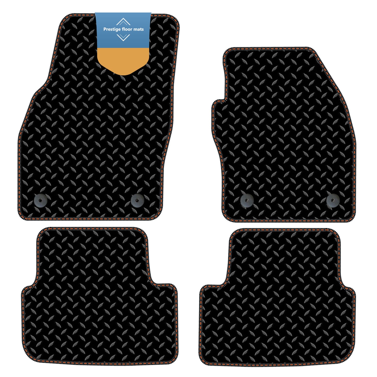 Fits Volkswagen Polo 2018 on  Black 3mm Rubber with Coloured Stitch Edge