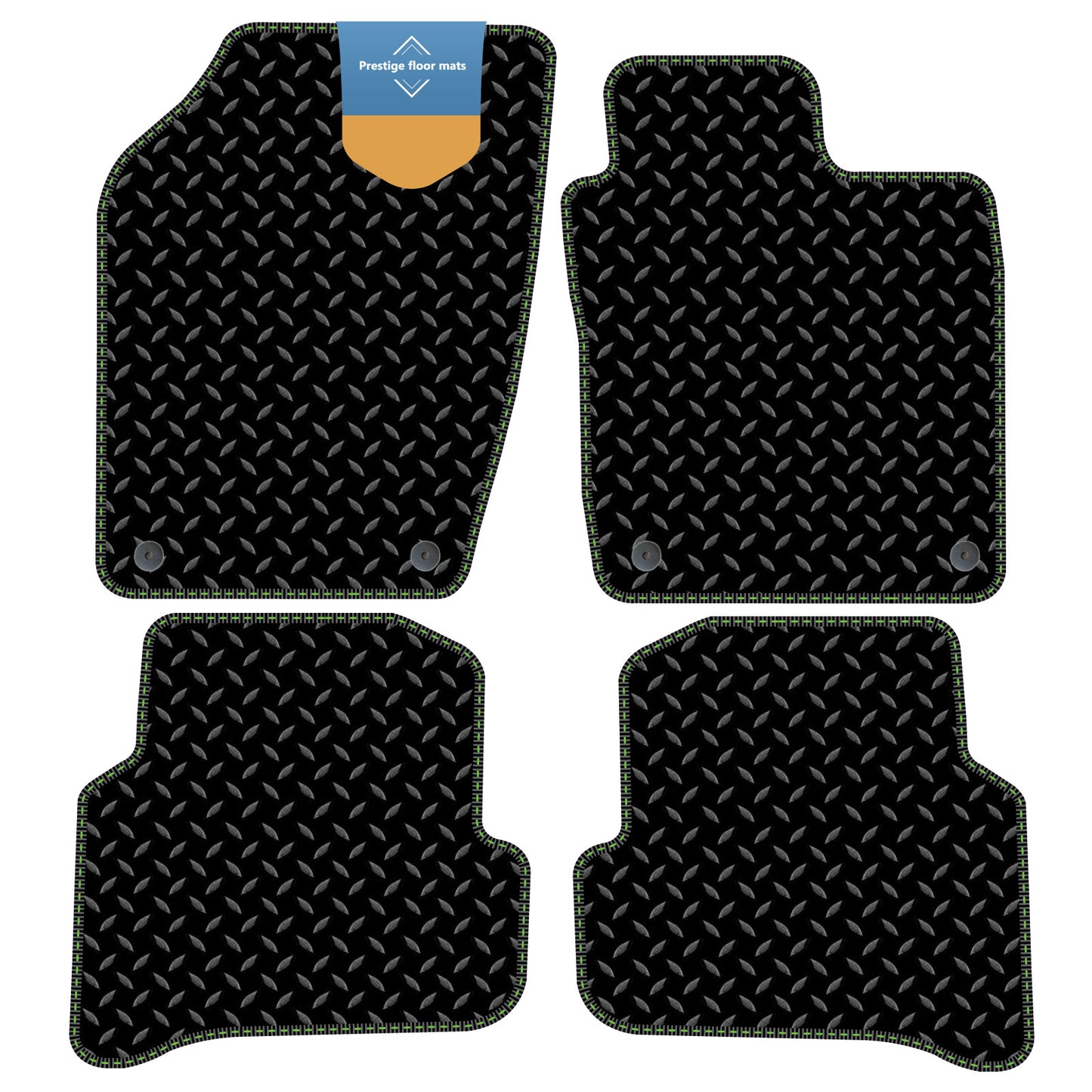 Fits Black Skoda Fabia 2015-2022 3mm Rubber with Coloured Stitch Edge