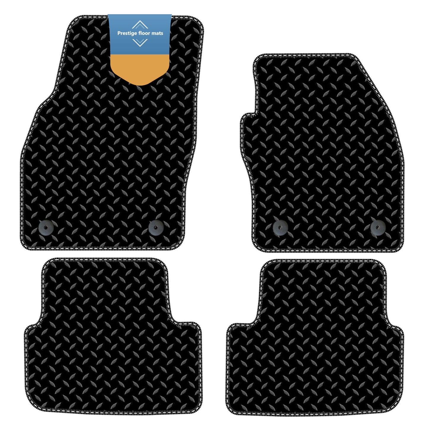 Fits Volkswagen Polo 2018 on  Black 3mm Rubber with Coloured Stitch Edge