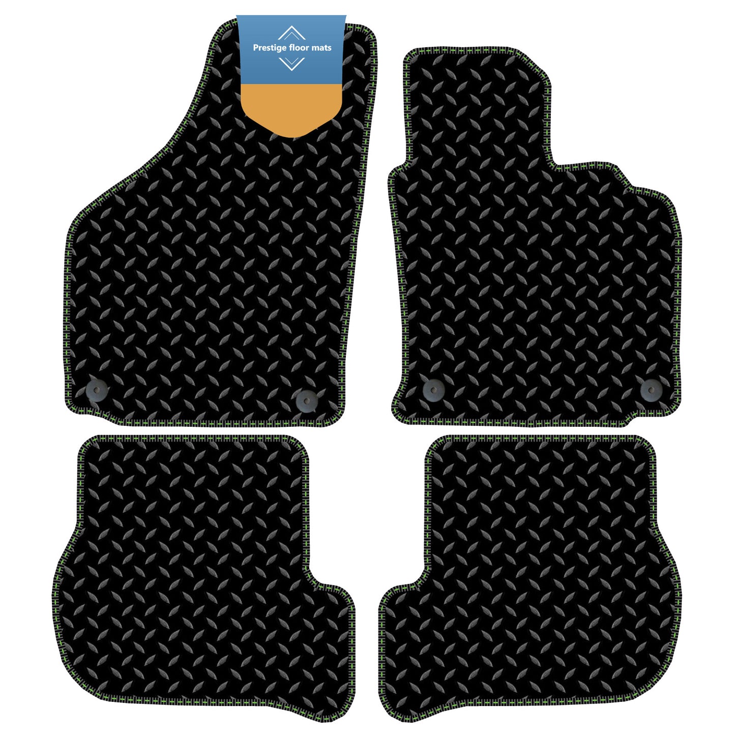 Fits Volkswagen Golf 5 2004-2007 Black 3mm Rubber with Coloured Stitch Edge