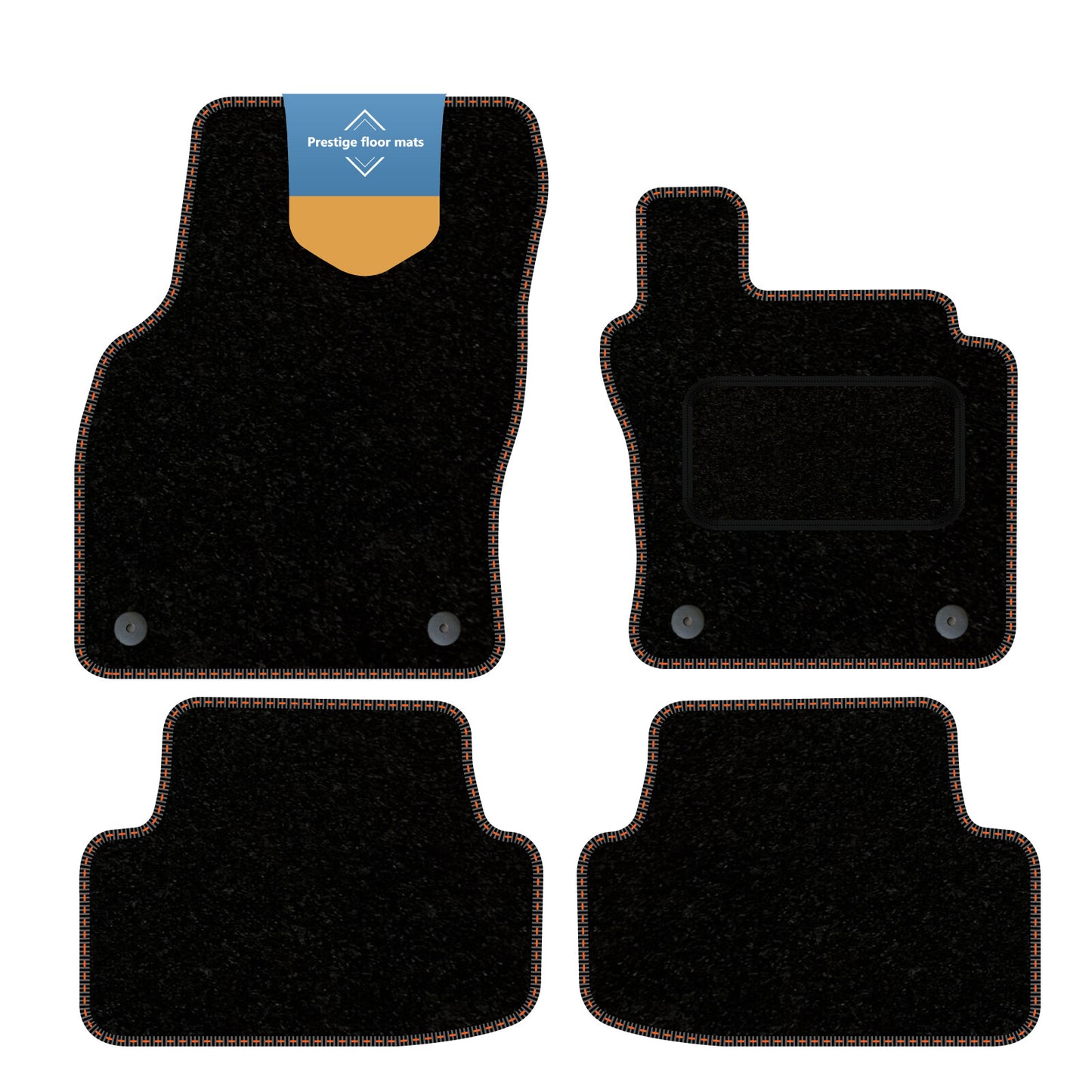 Fits Volkswagen T-Roc 2017 On Black Carpet with Coloured Stitch Edge