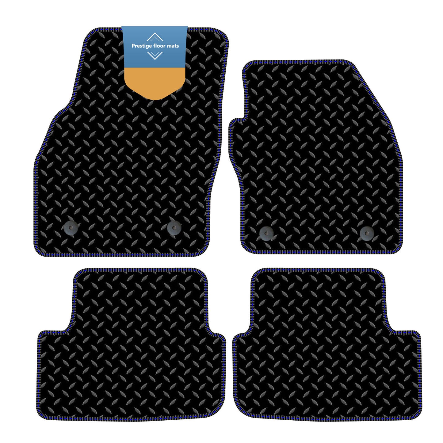 Fits Audi A1 2019 on Black 3mm Rubber with Coloured Stitch Edge