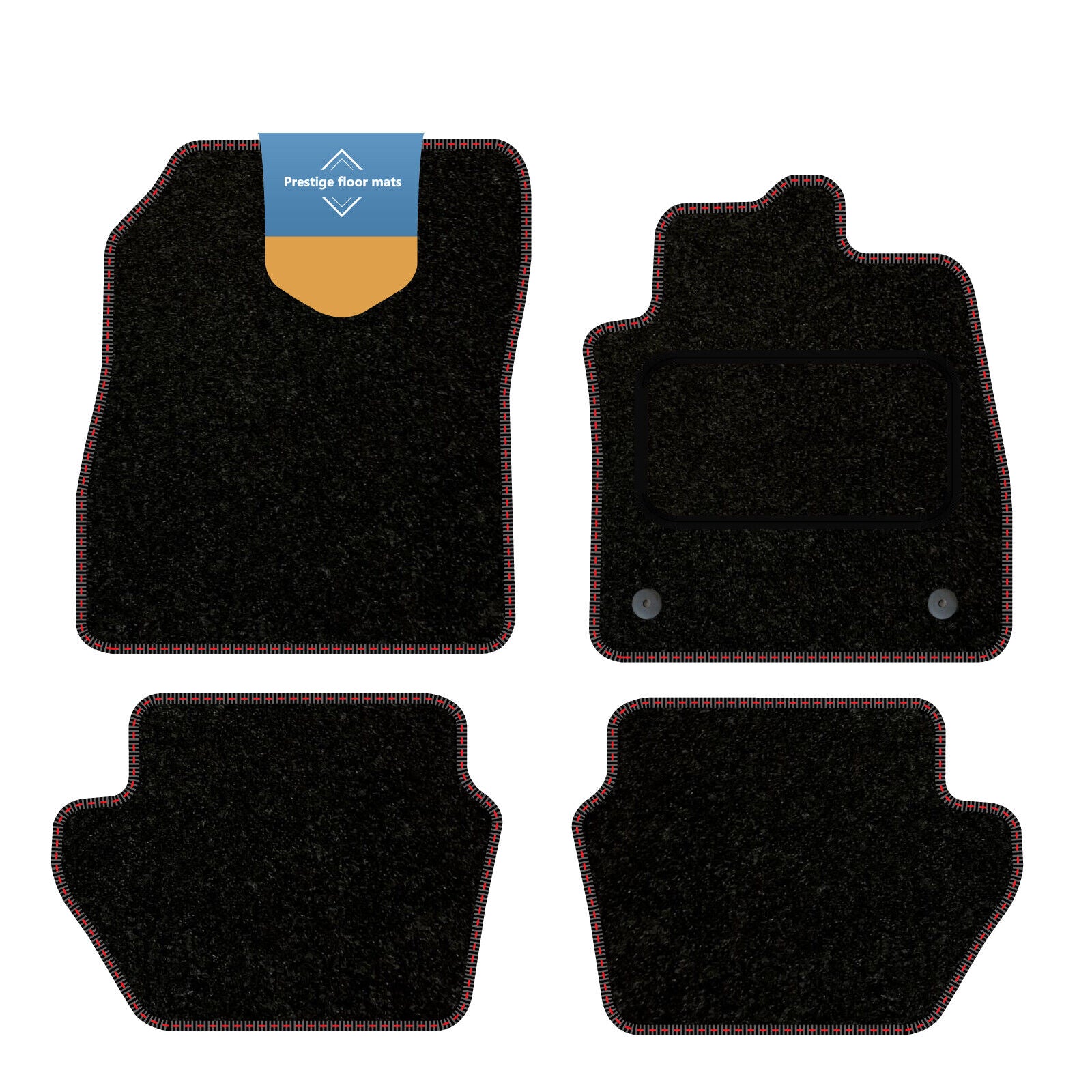 Fits Ford Fiesta MK8 2017 On Black Carpet with Coloured Stitch Edge