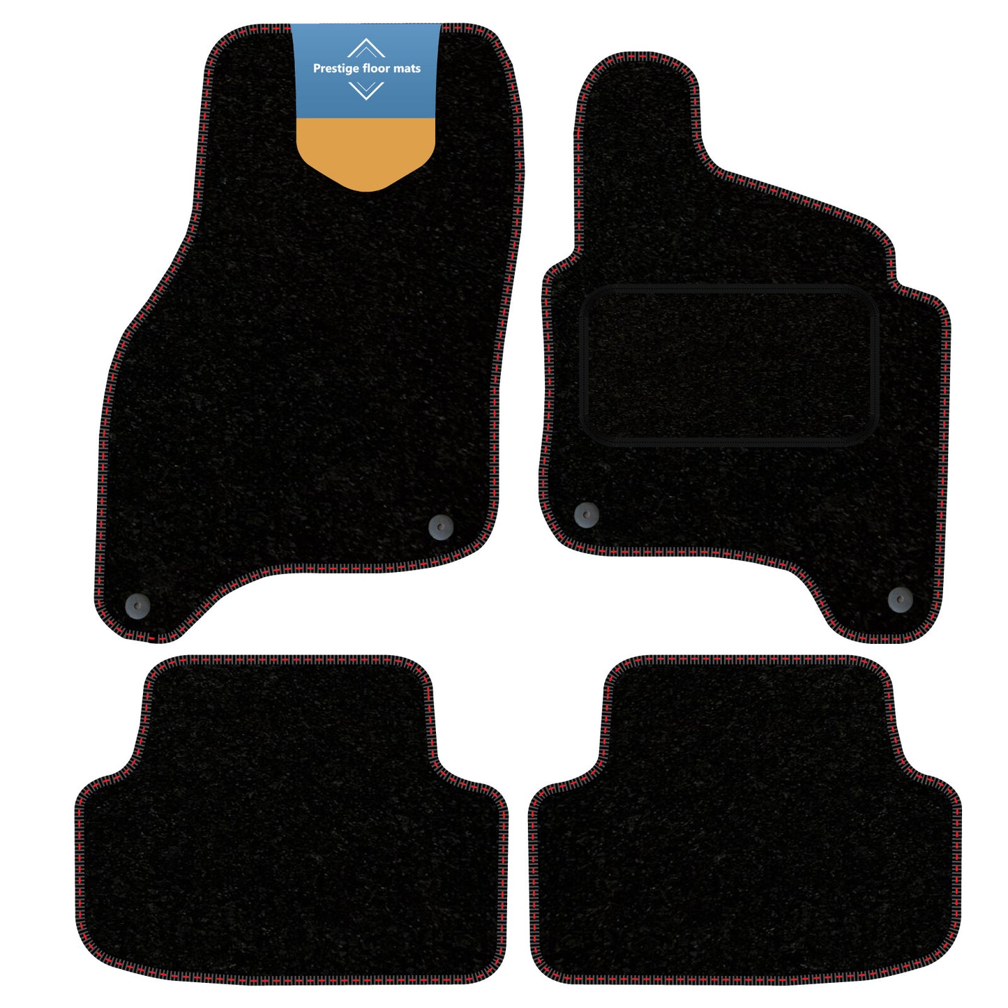 Fits VW E-Golf 2015-2019 Black Carpet with Coloured Stitch Edge