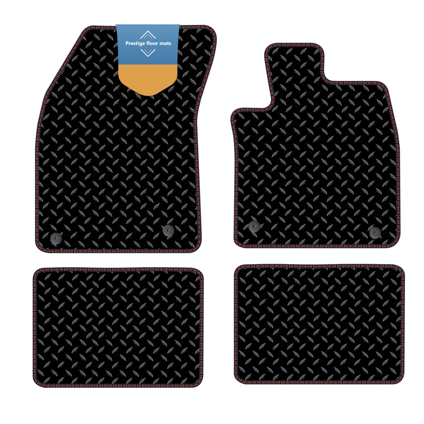 Fits Ford Focus 2018 on Black 3mm Rubber with Coloured Stitch Edge