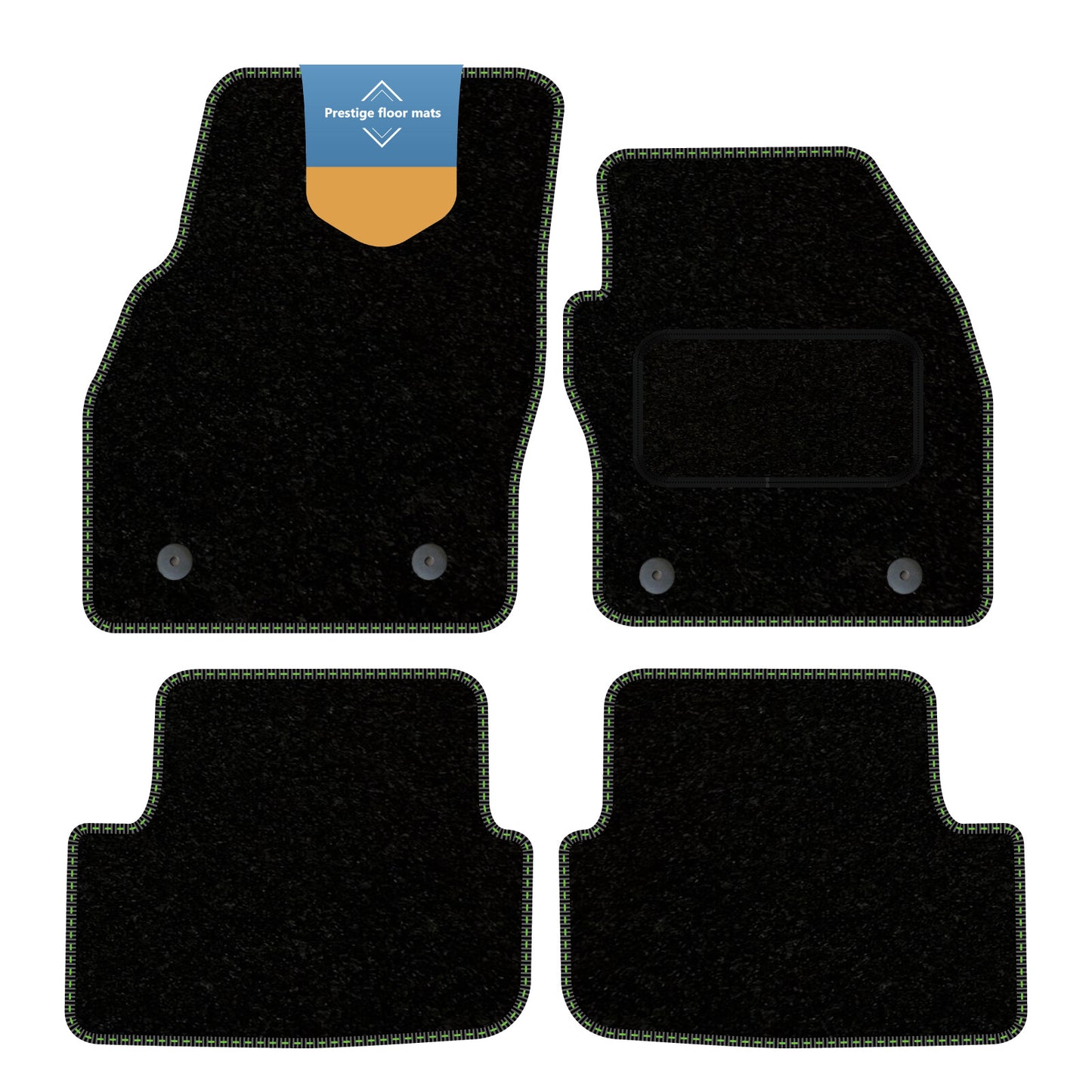 Fits Audi A1 2019 on Black Carpet with Coloured Stitch Edge