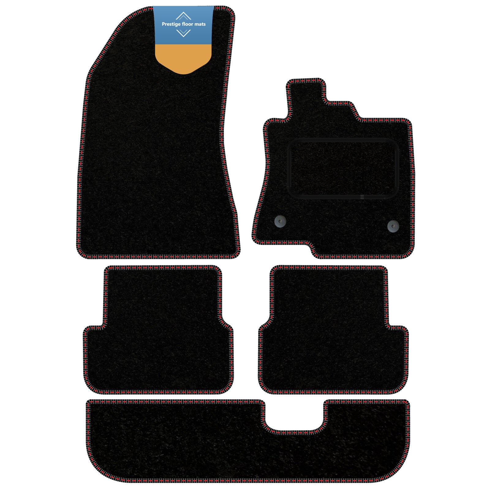 Fits Dacia Jogger 2021 on Black Carpet with Coloured Stitch Edge