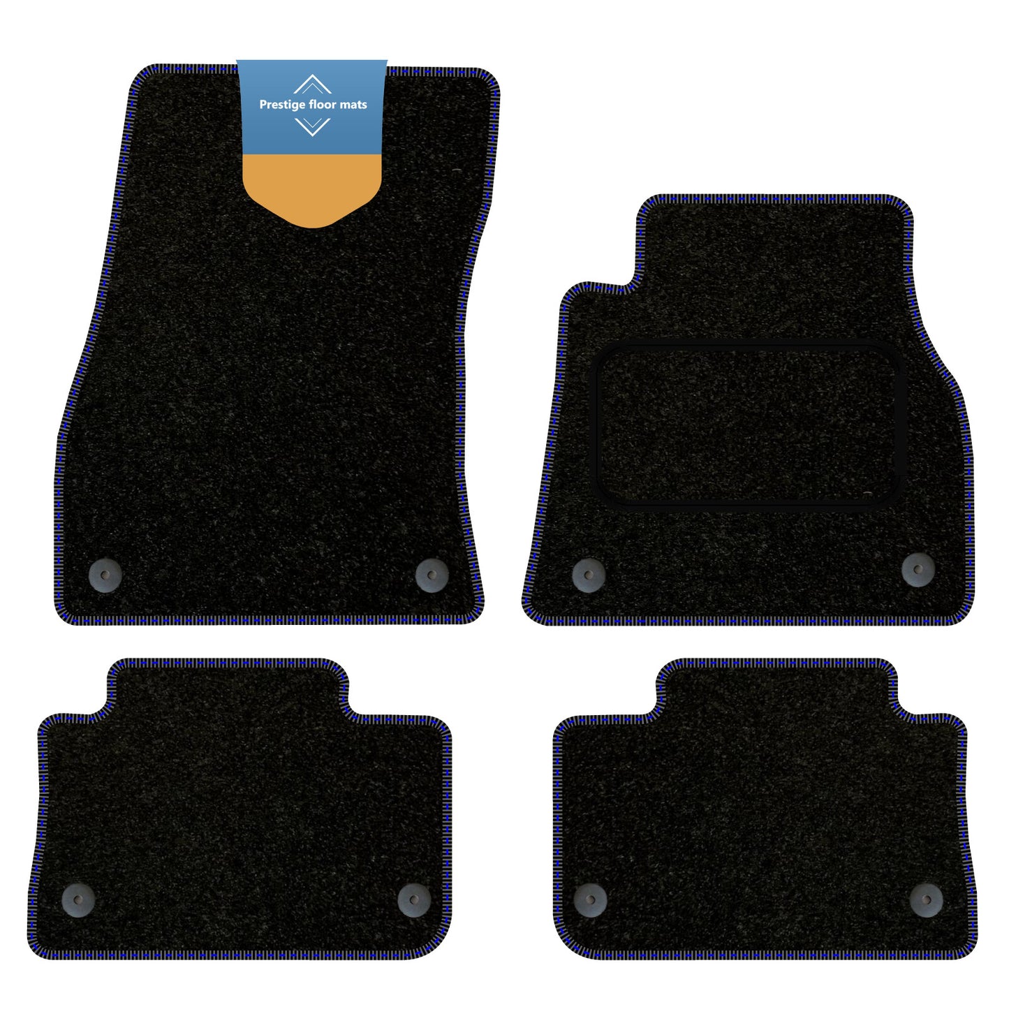 Fits Audi E-Tron 2018 on Black Carpet with Coloured Stitch Edge