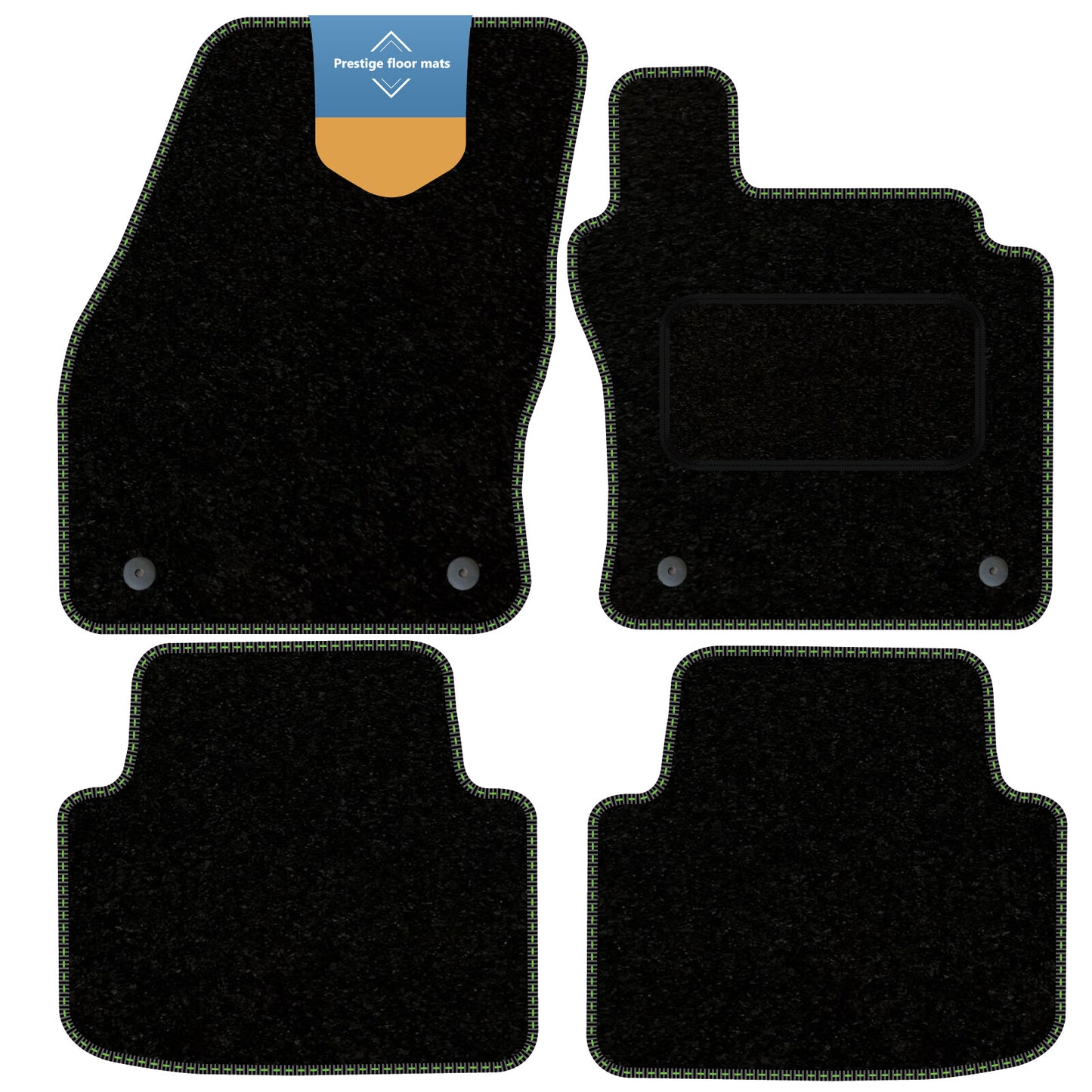 Fits Volkswagen Tiguan 2016 On Black Carpet with Coloured Stitch Edge