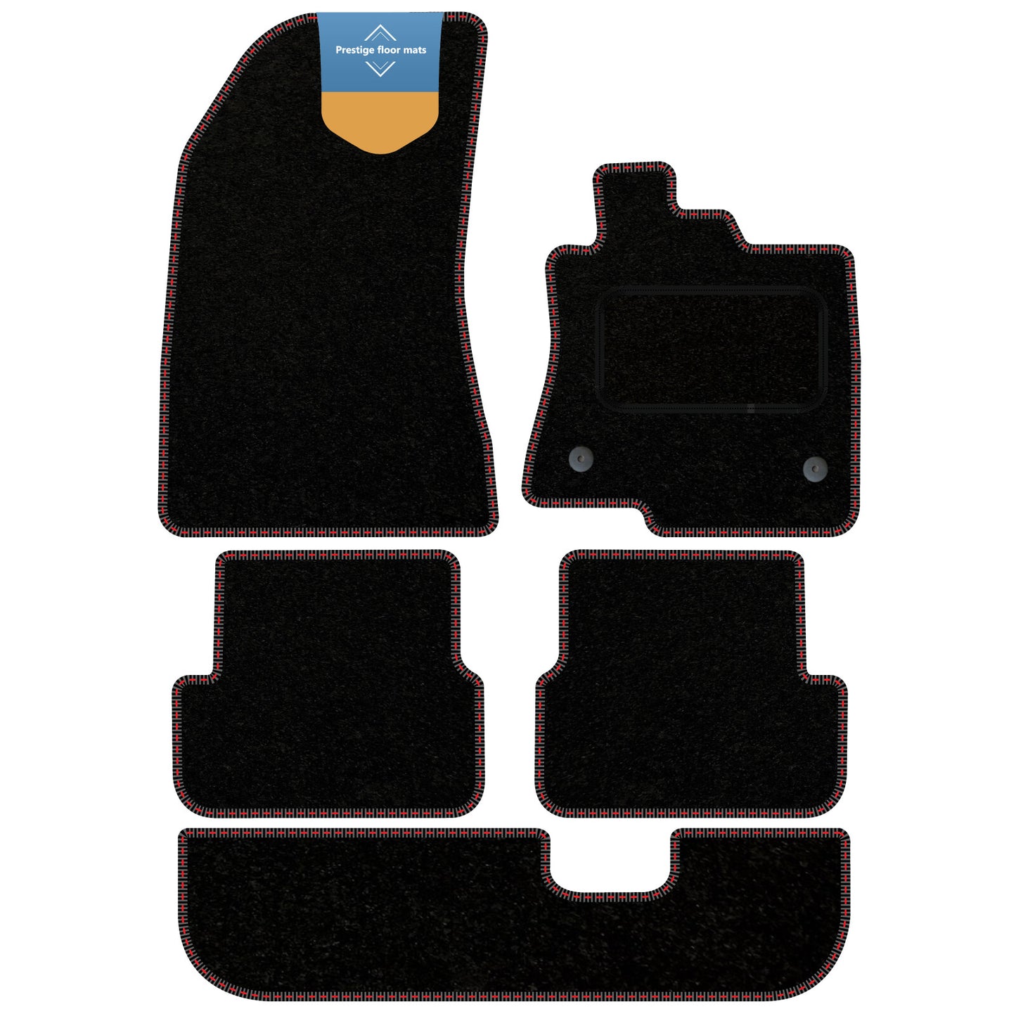 Fits Dacia Jogger 2021 on Black Carpet with Coloured Stitch Edge