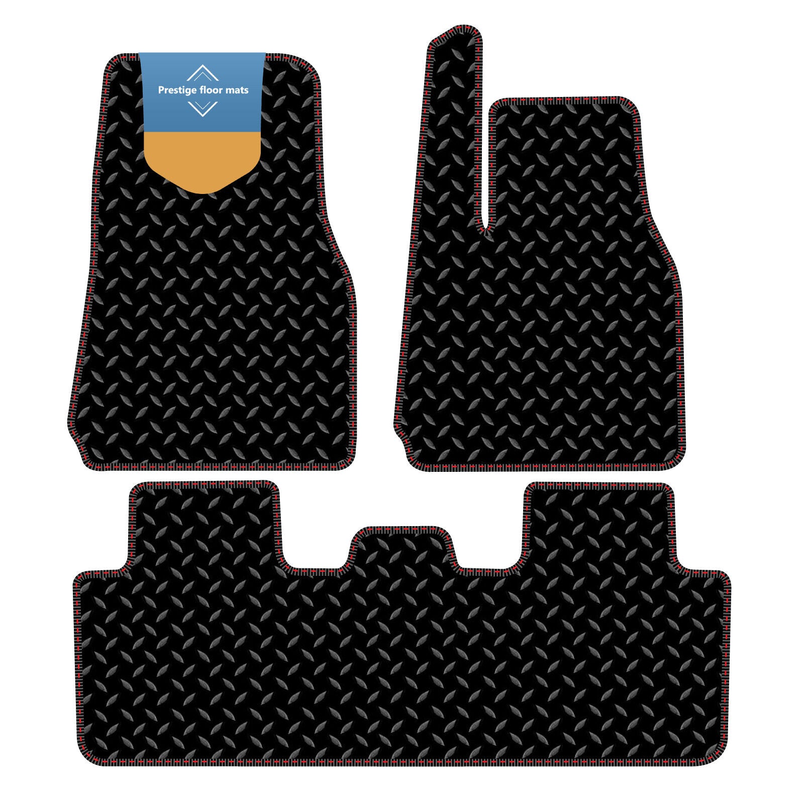 Fits Tesla Model Y 2022 on Black 3mm Rubber with Coloured Stitch Edge