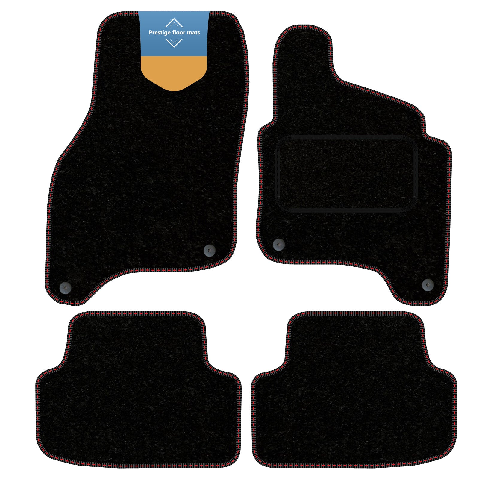Fits VW E-Golf 2015-2019 Black Carpet with Coloured Stitch Edge