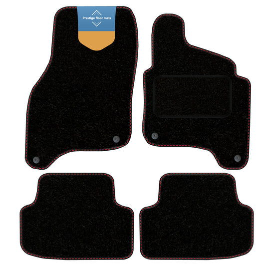 Fits VW E-Golf 2015-2019 Black Carpet with Coloured Stitch Edge