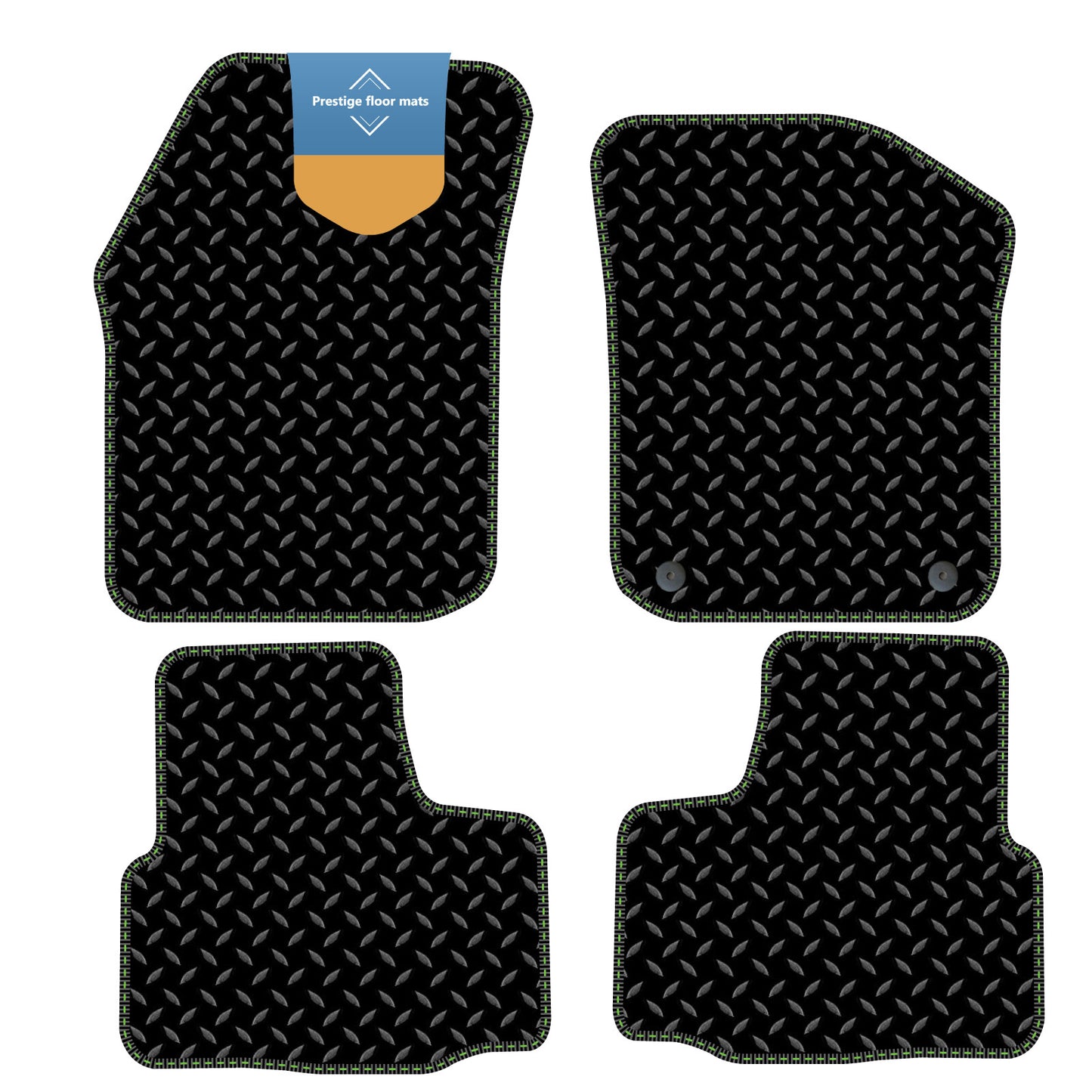 Fits Black Skoda Citigo 2012-2020 3mm Rubber with Coloured Stitch Edge