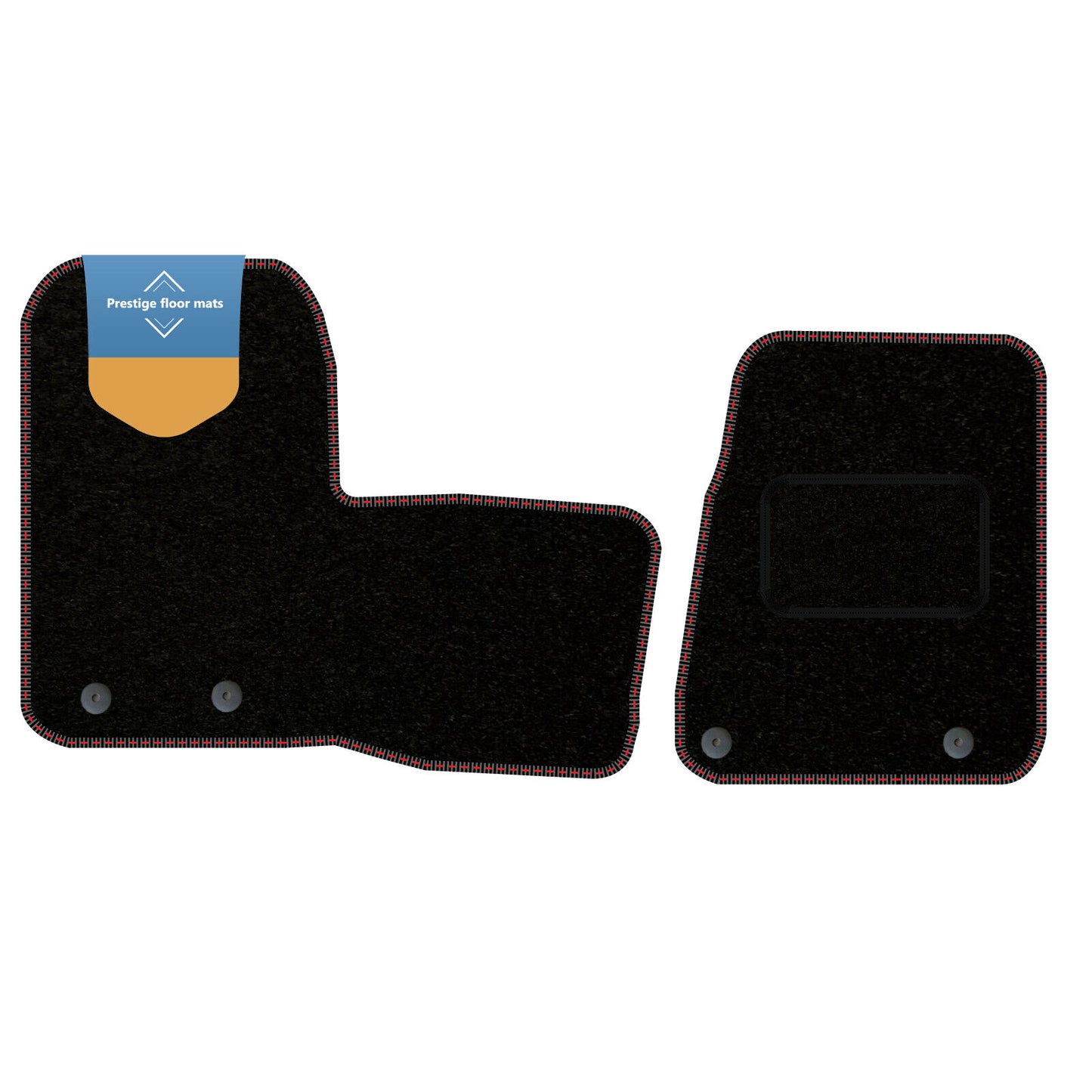 Fits Ford Transit Custom 2019-2023 2Pce Carpet/Rubber with Black/Coloured Stitch