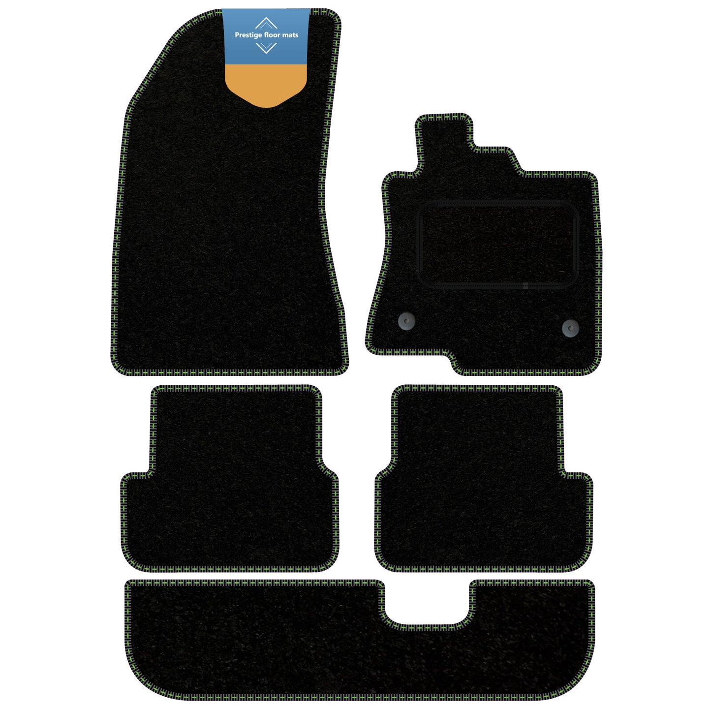 Fits Dacia Jogger 2021 on Black Carpet with Coloured Stitch Edge