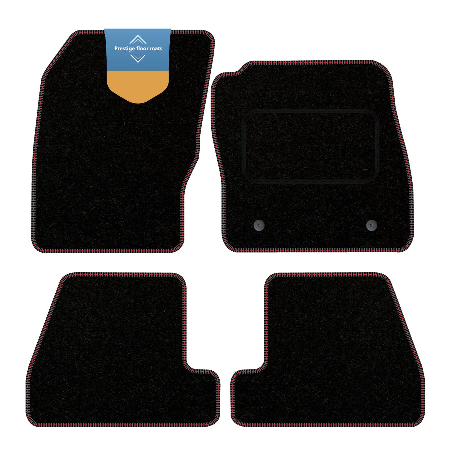 Fits Ford focus 2011-2015 Black Carpet with Coloured Stitch Edge