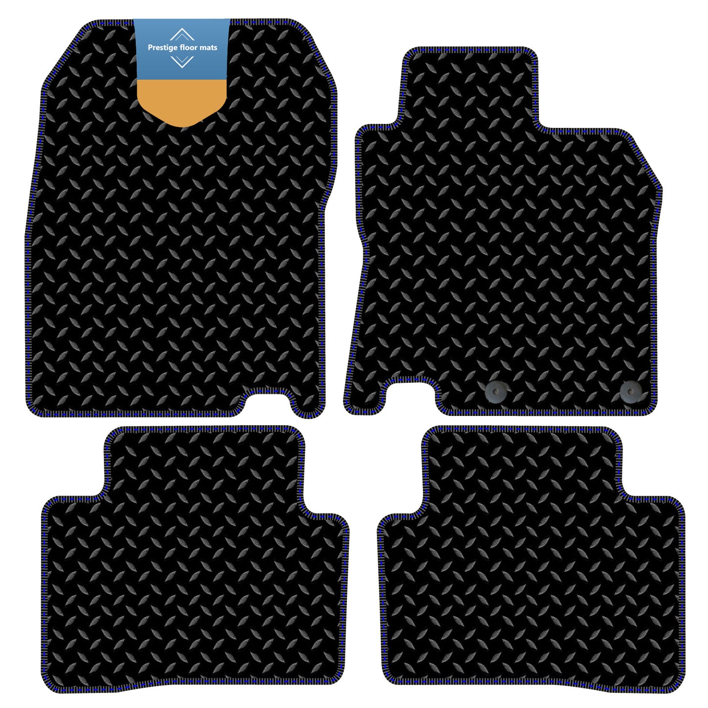 Fits Nissan Qashqai 2014-2021 Black 3mm Rubber with Coloured Stitch Edge