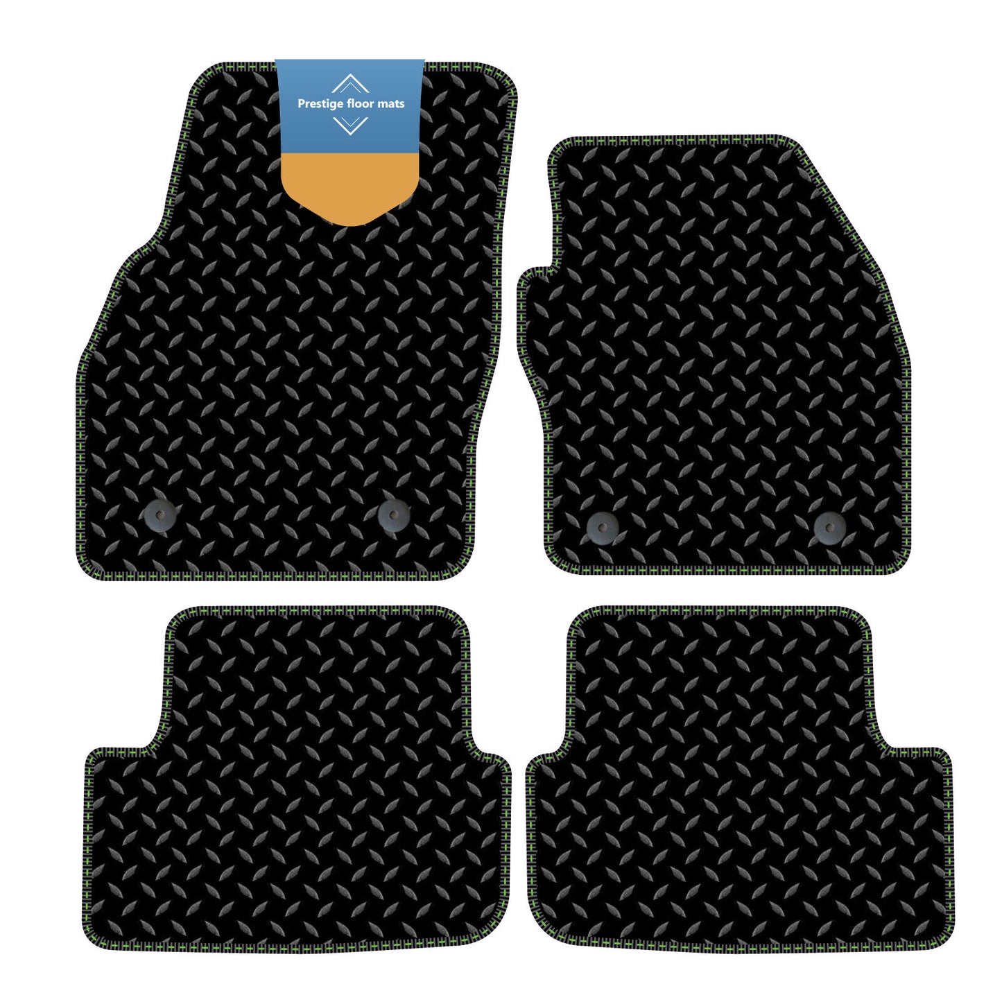 Fits Audi A1 2019 on Black 3mm Rubber with Coloured Stitch Edge