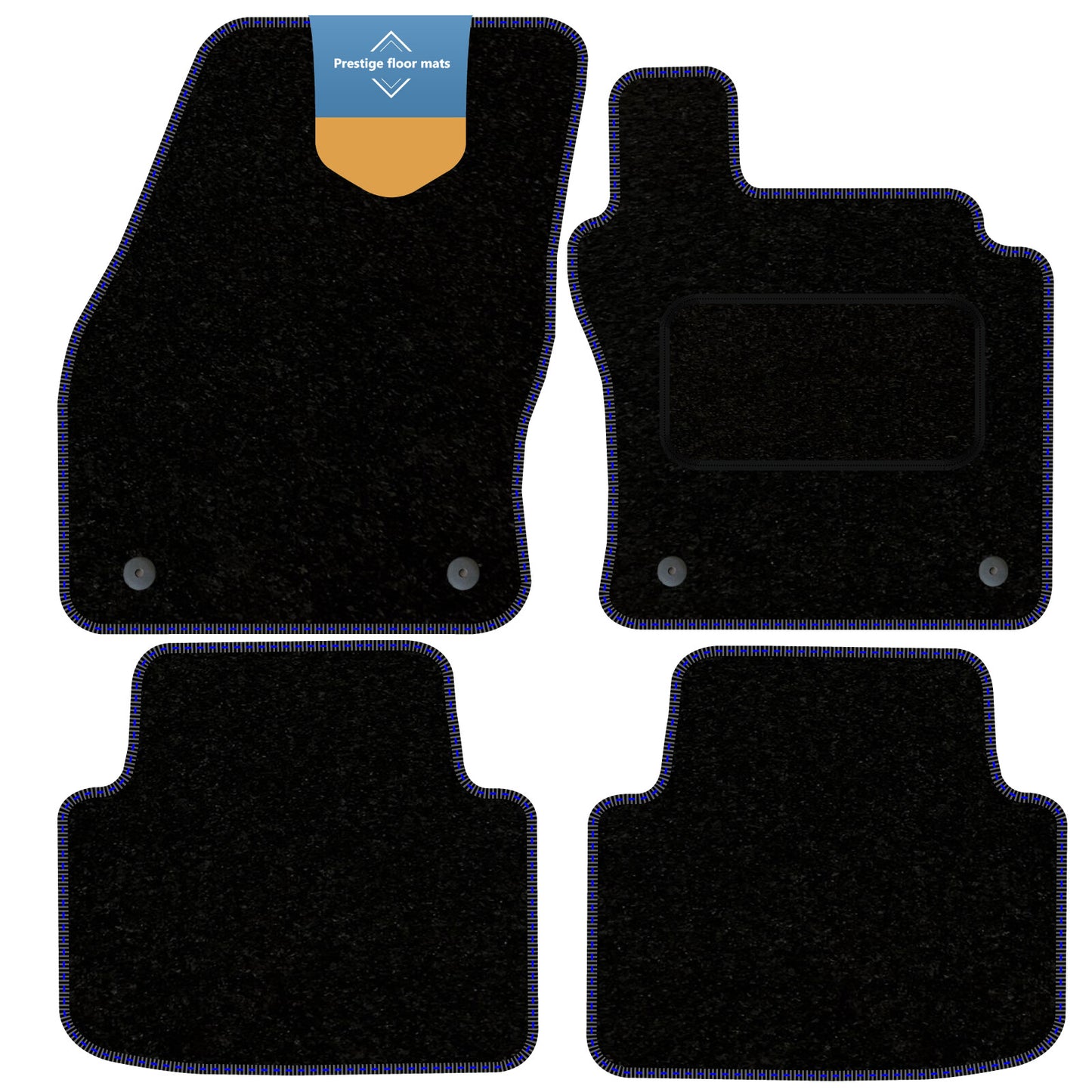 Fits Volkswagen Tiguan 2016 On Black Carpet with Coloured Stitch Edge