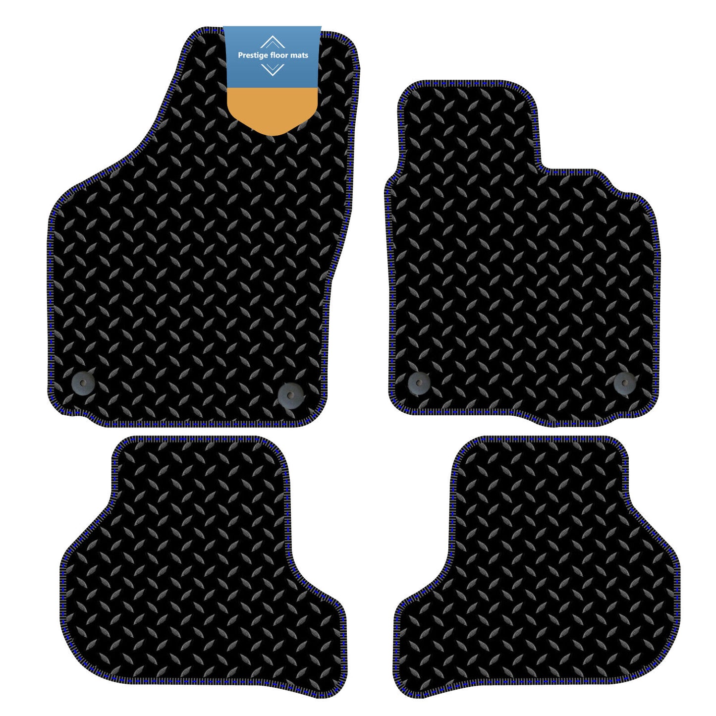 Fits Skoda Octavia 2008-2013 Black 3mm Rubber with Coloured Stitch Edge