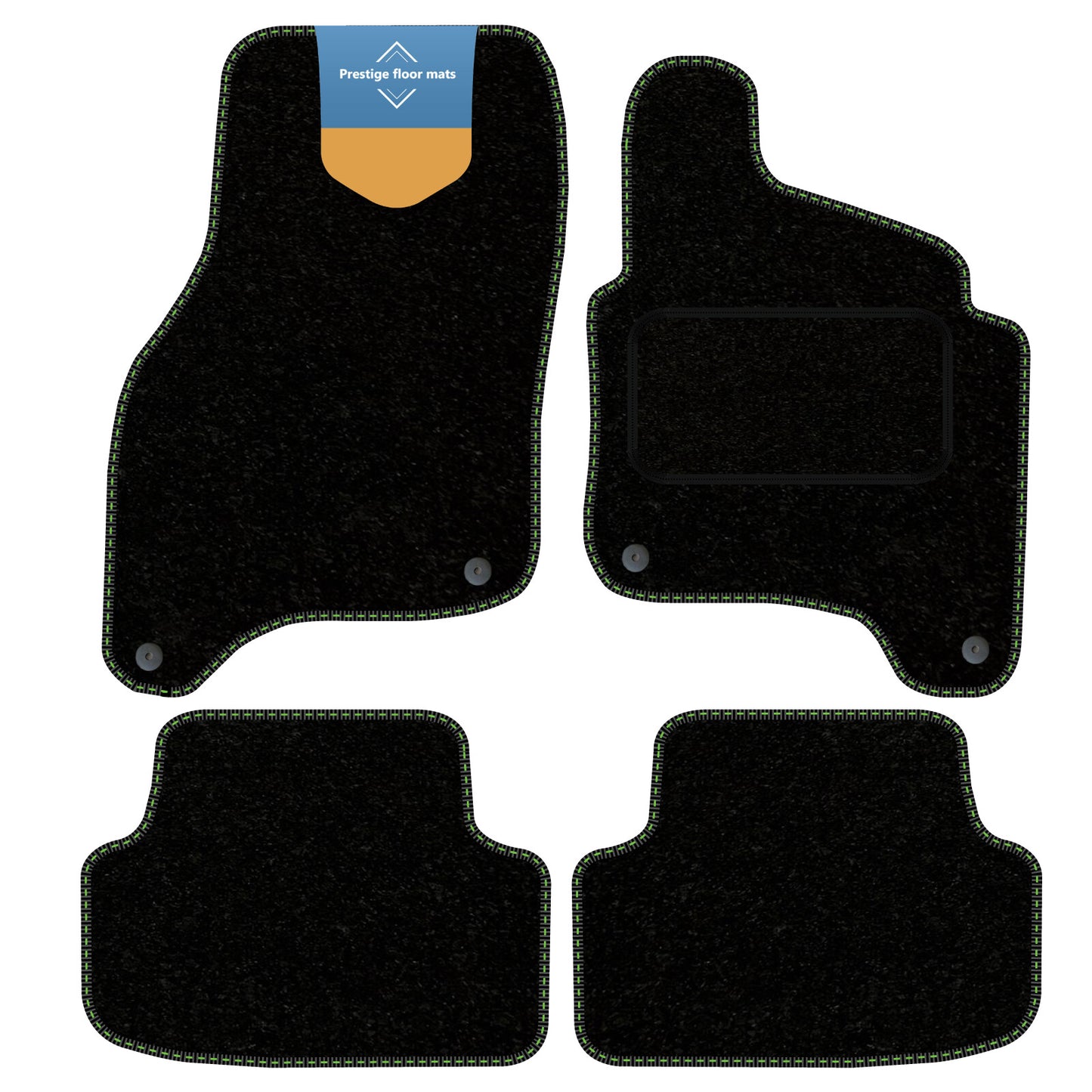 Fits VW E-Golf 2015-2019 Black Carpet with Coloured Stitch Edge