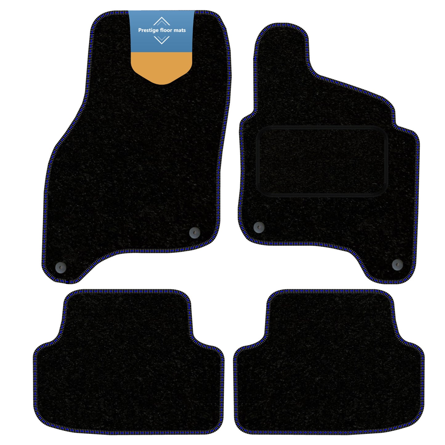 Fits VW E-Golf 2015-2019 Black Carpet with Coloured Stitch Edge