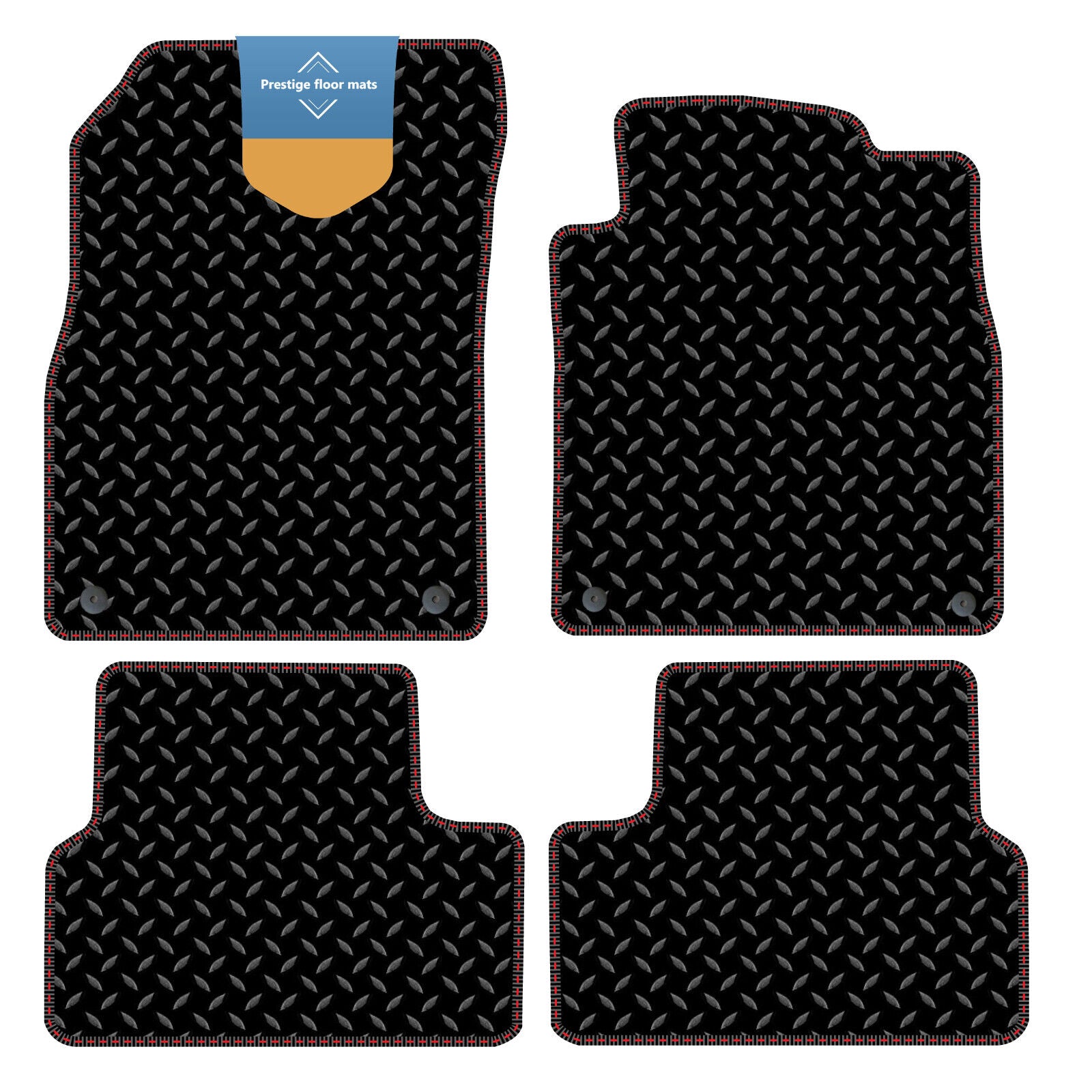 Fits Vauxhall Astra J 2010-2015 Black 3mm Rubber with Coloured Stitch Edge