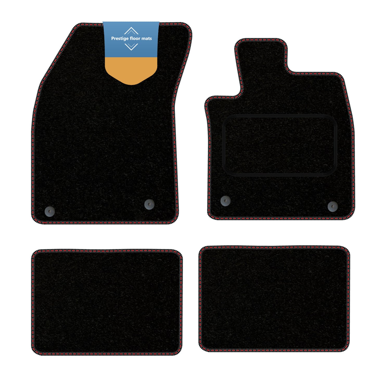 Fits Ford Focus 2018 On Black Carpet with Coloured Stitch Edge