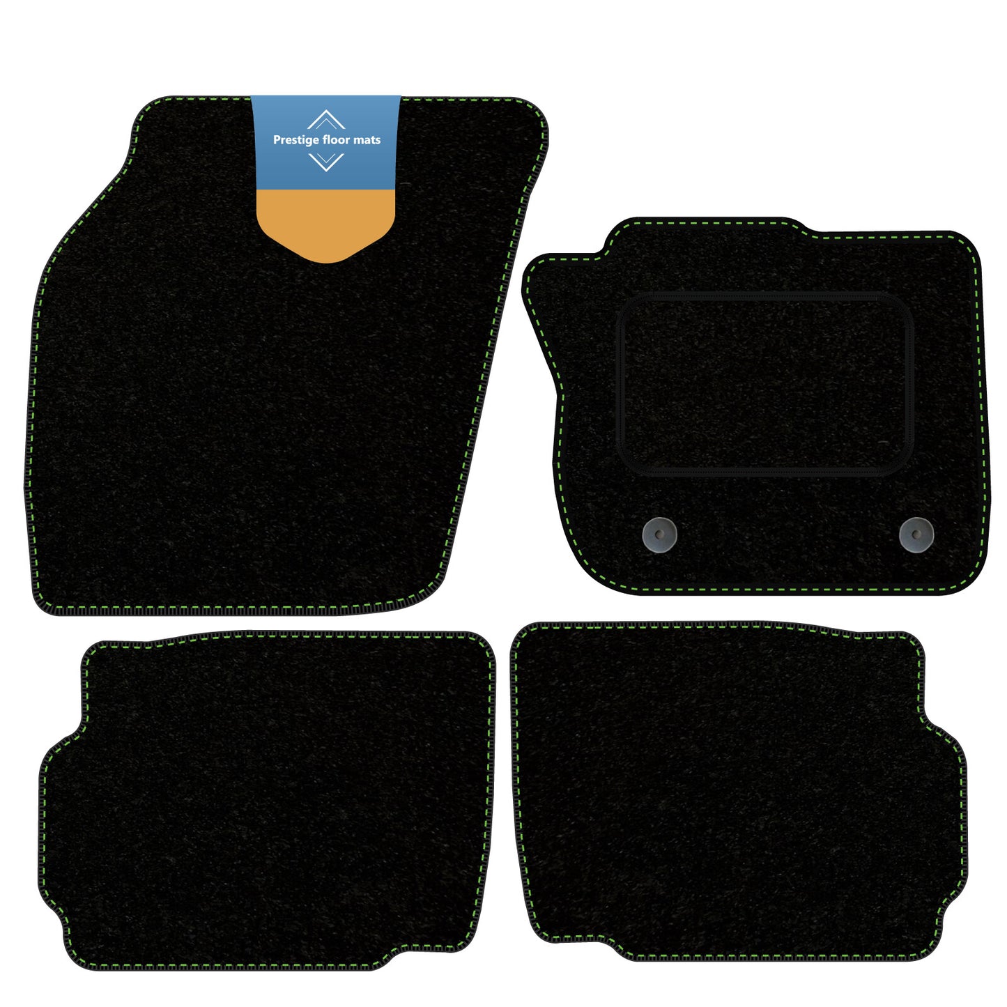 Fits Ford Mondeo MK5 2015-2023 Black Carpet with Coloured Stitch Edge