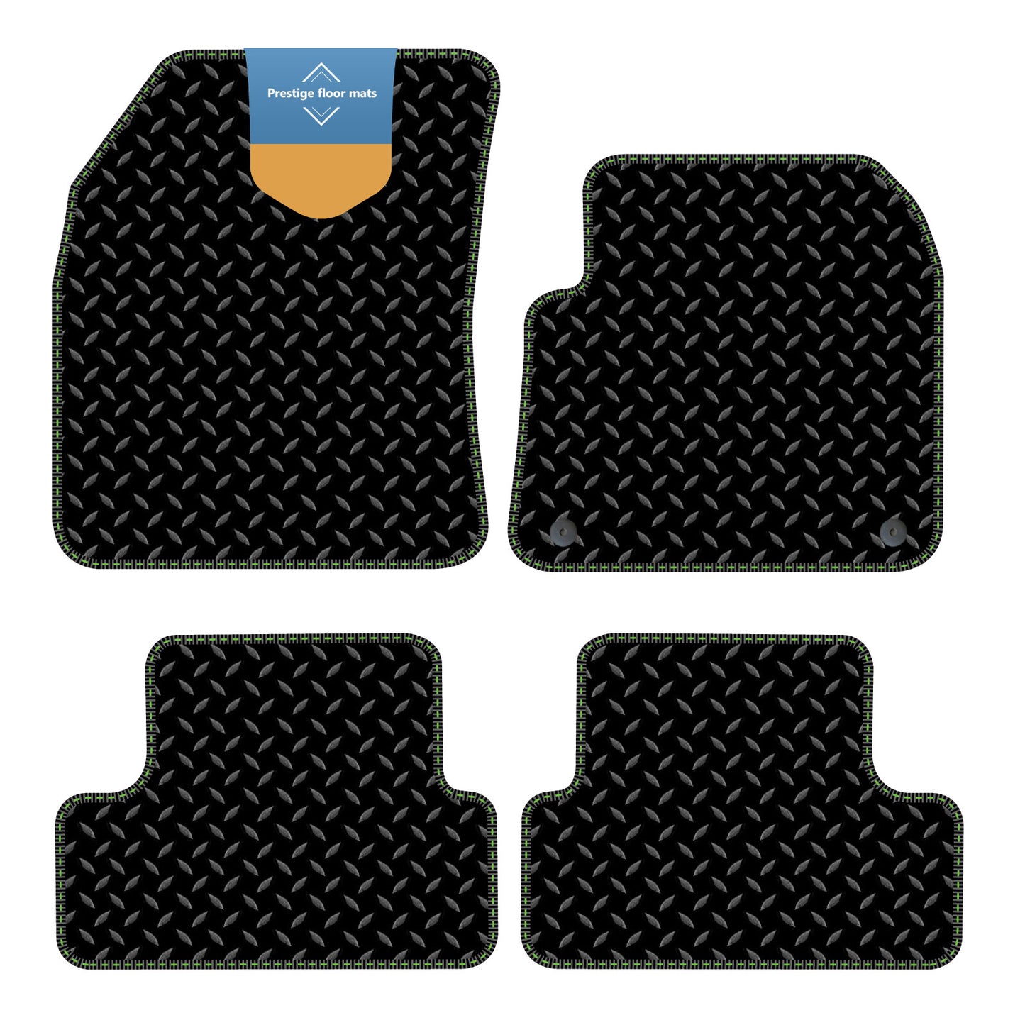 Fits Vauxhall Grandland X 2017 On Black 3mm Rubber with Coloured Stitch Edge