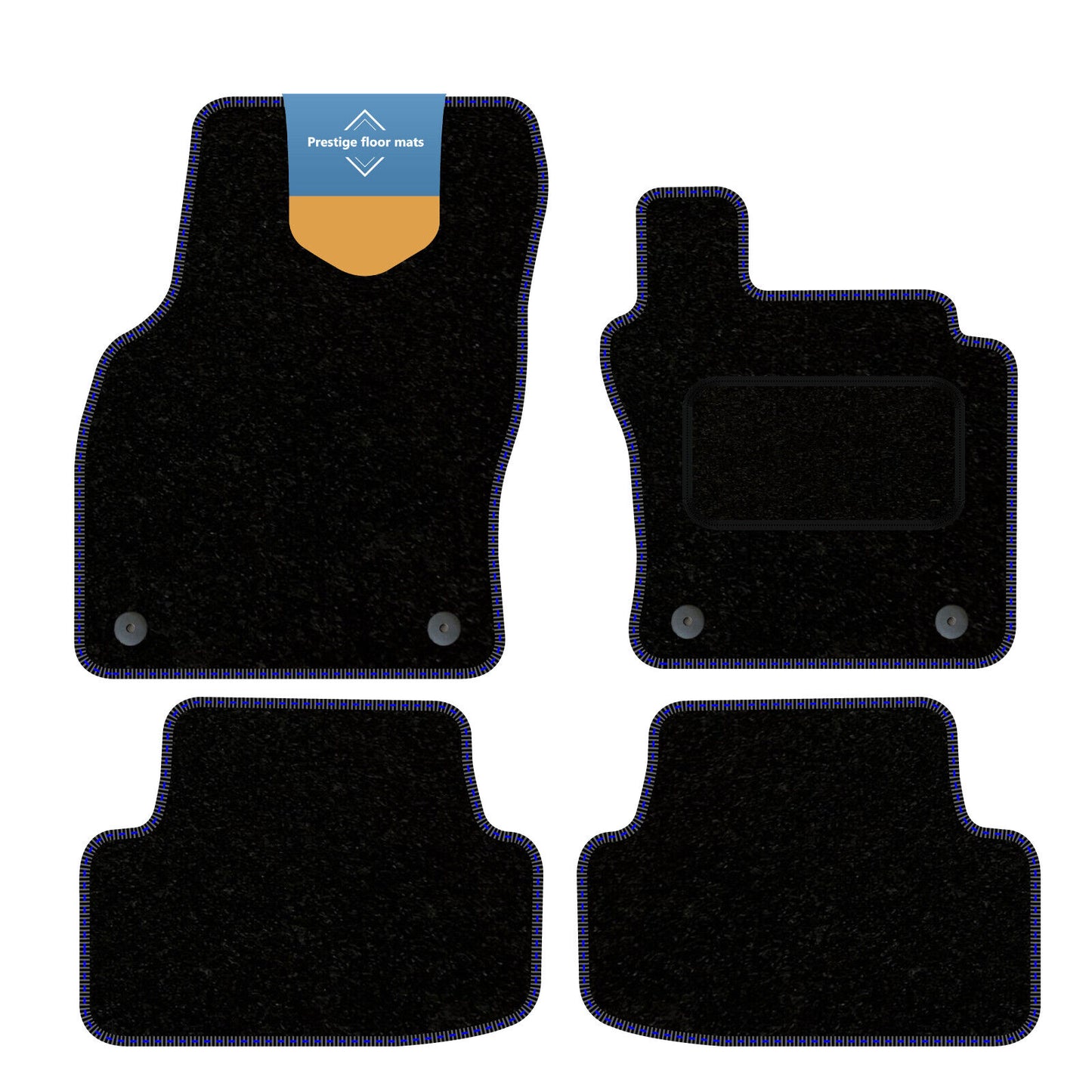 Fits Volkswagen T-Roc 2017 On Black Carpet with Coloured Stitch Edge