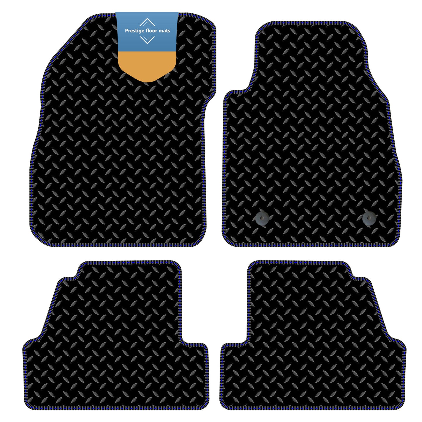 Fits Black Vauxhall Mokka 2012-2020 RHD 3mm Rubber with Coloured Stitch Edge