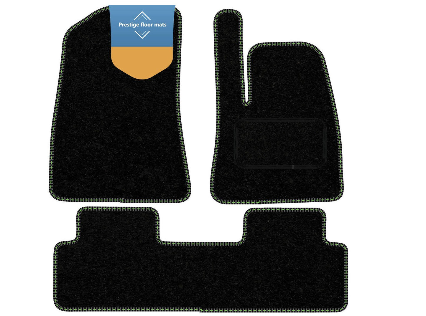 Fits Tesla Model 3 2017-2020 Black Carpet with Coloured Stitch Edge