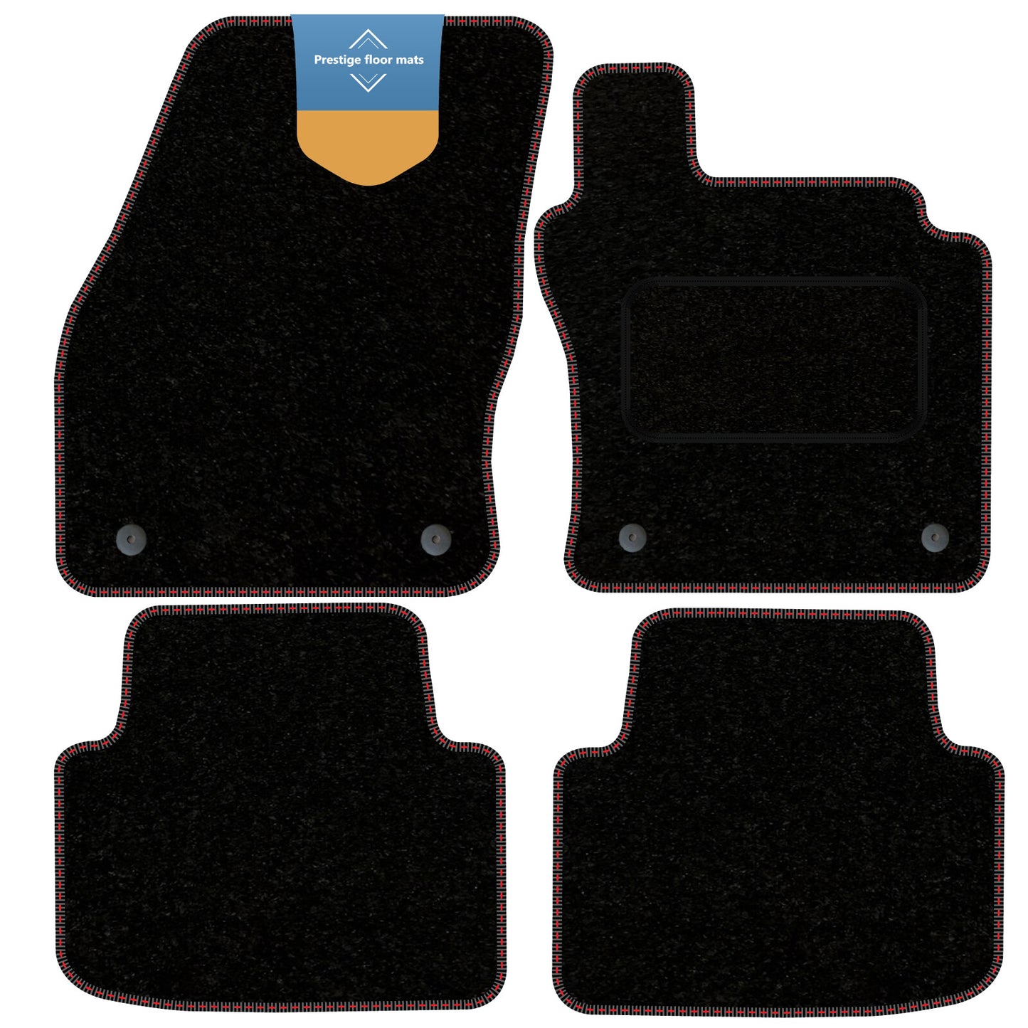 Fits Volkswagen Tiguan 2016 On Black Carpet with Coloured Stitch Edge