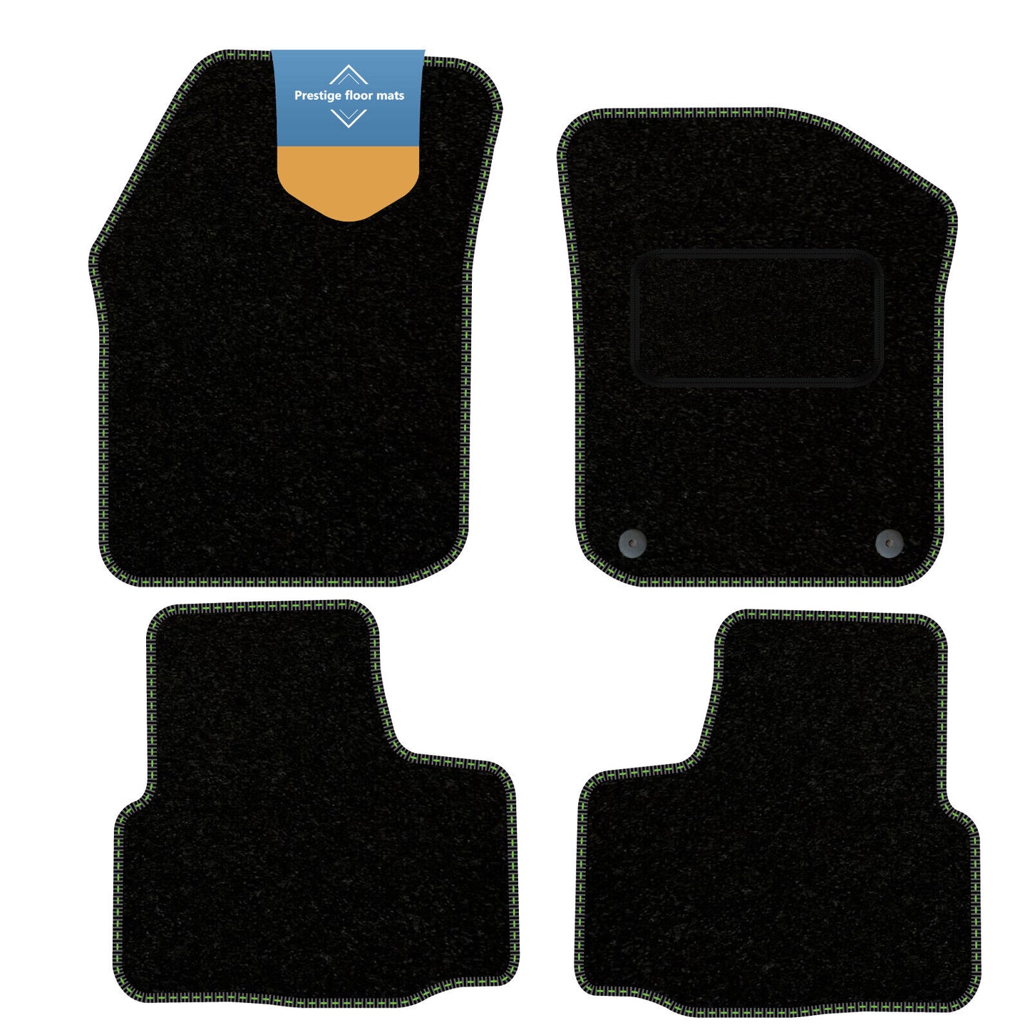 Fits Skoda Citigo 2012-2020 Black Carpet with Coloured Stitch Edge