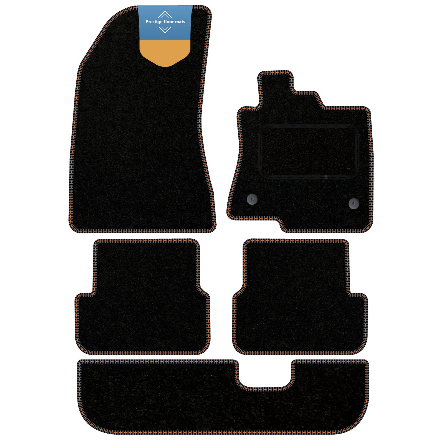 Fits Dacia Jogger 2021 on Black Carpet with Coloured Stitch Edge