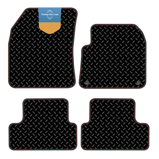 Fits Vauxhall Grandland X 2017 On Black 3mm Rubber with Coloured Stitch Edge