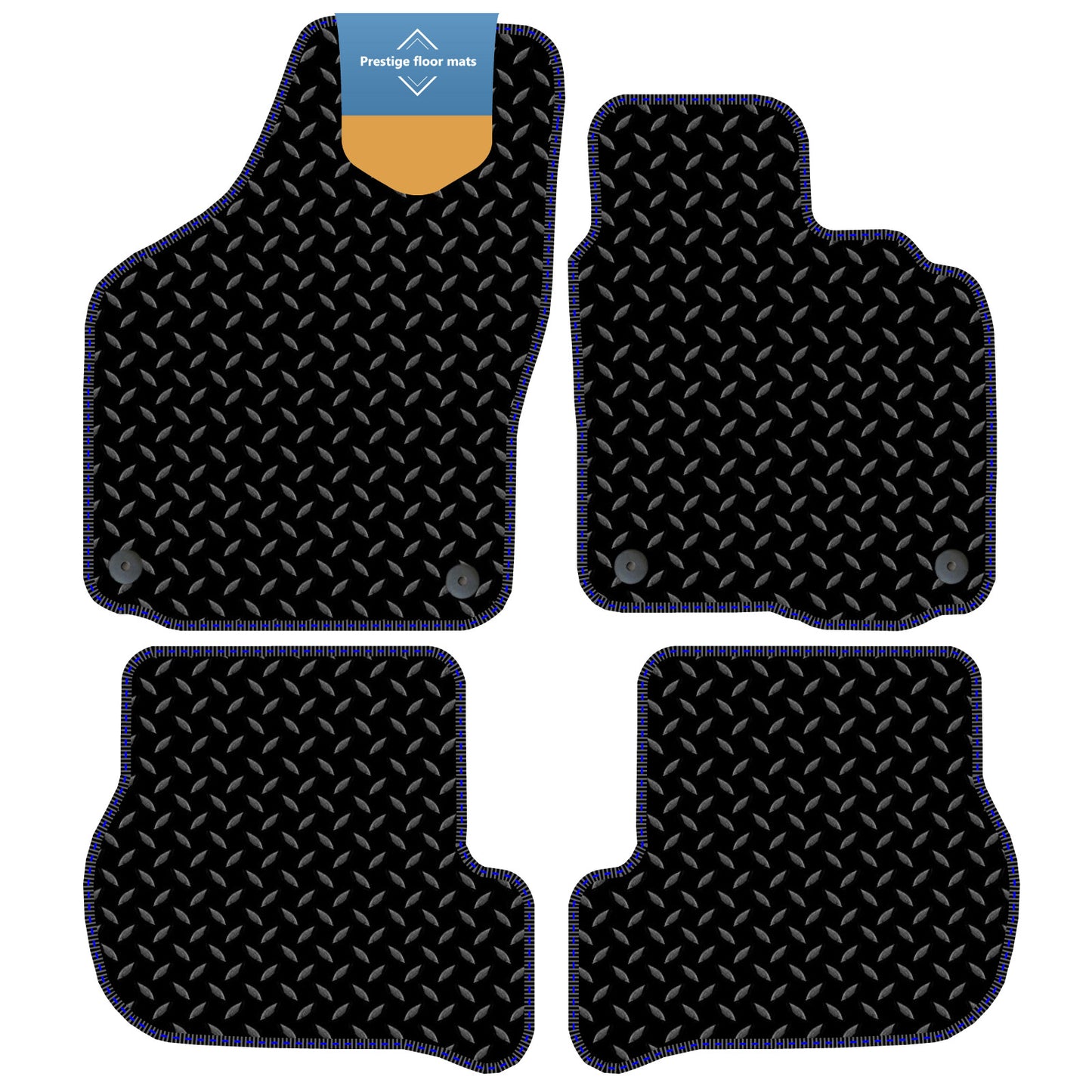 Fits Volkswagen Golf MK6 2008-2013 Black 3mm Rubber with Coloured Stitch Edge