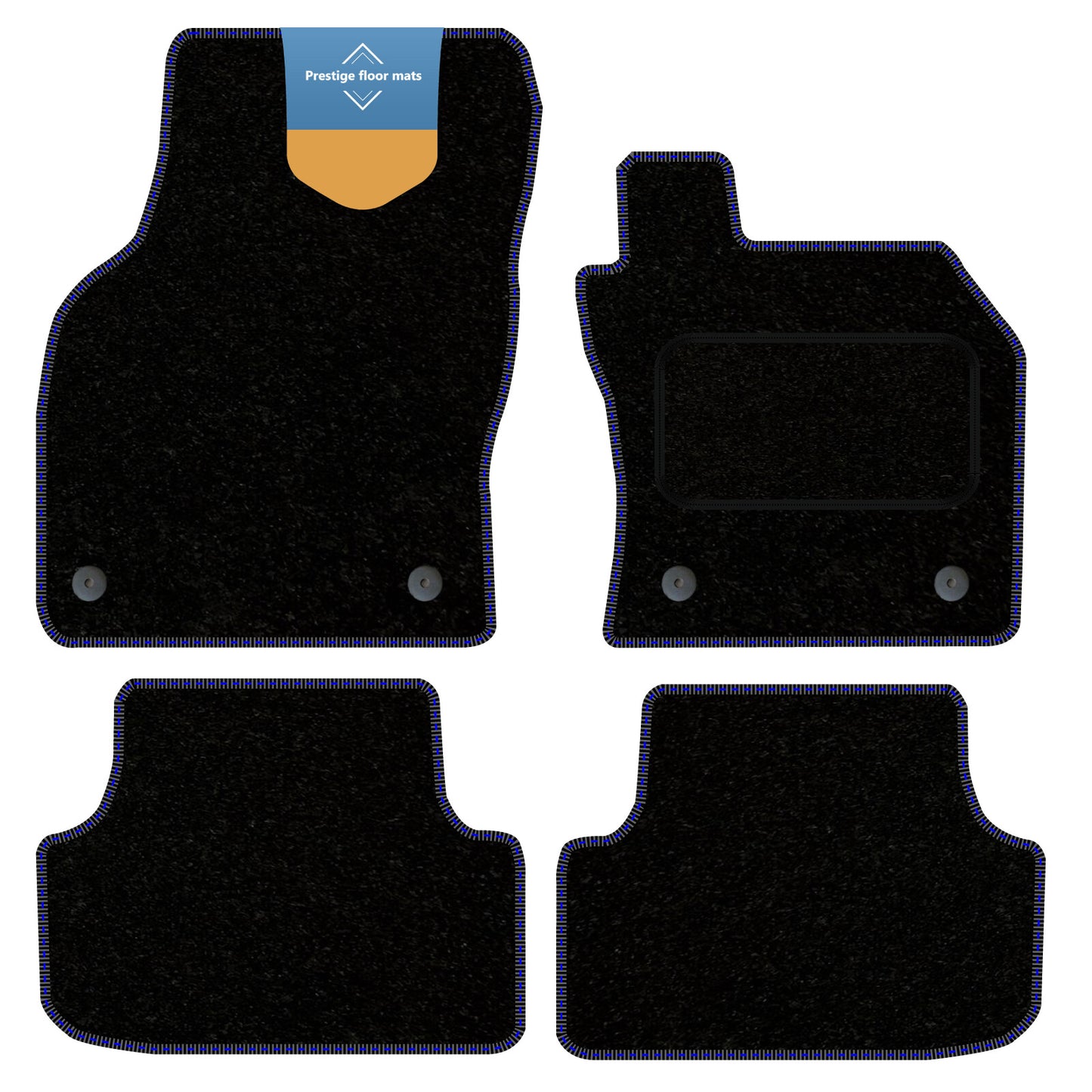 Fits Audi A3 & S3 2020 on Black Carpet with Coloured Stitch Edge