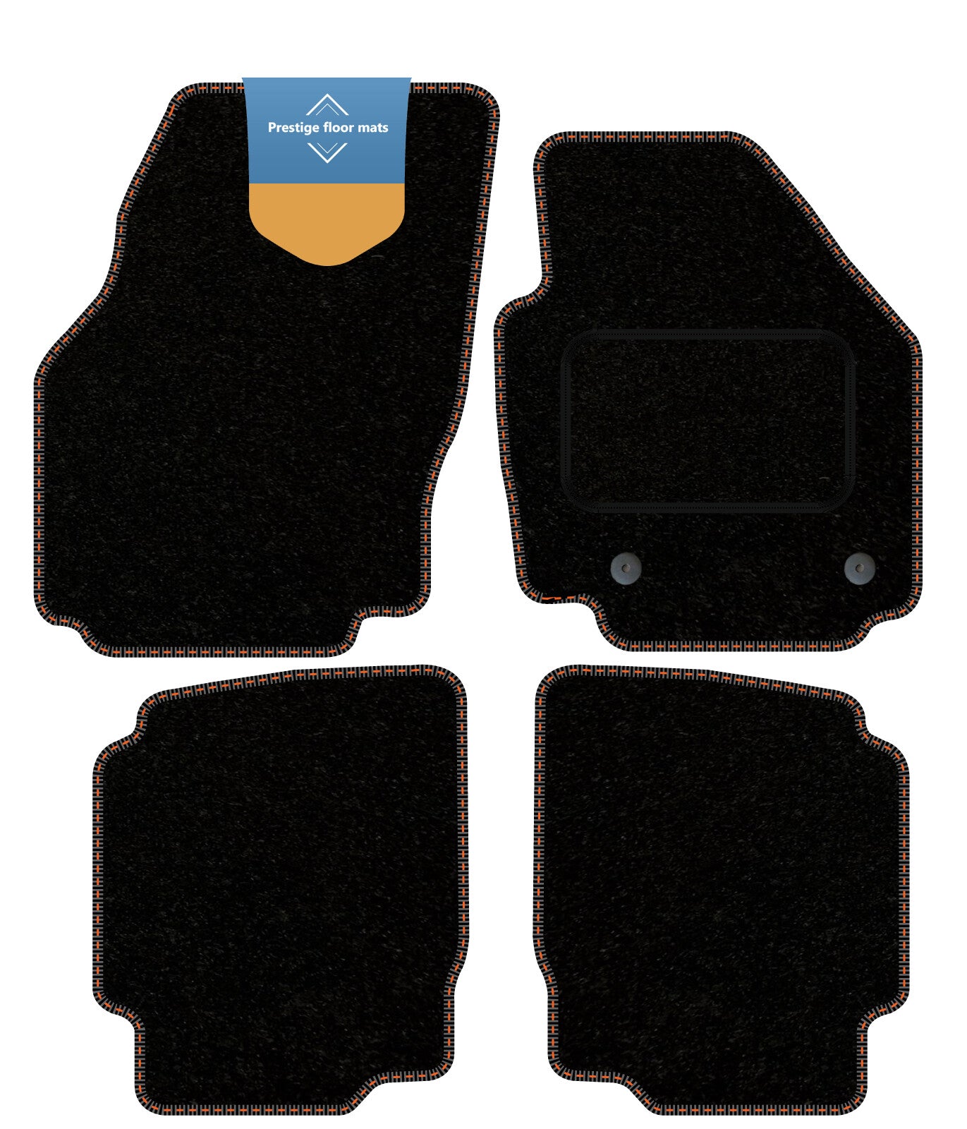 Fits Ford Mondeo 2012-2014 Black Carpet with Coloured Stitch Edge