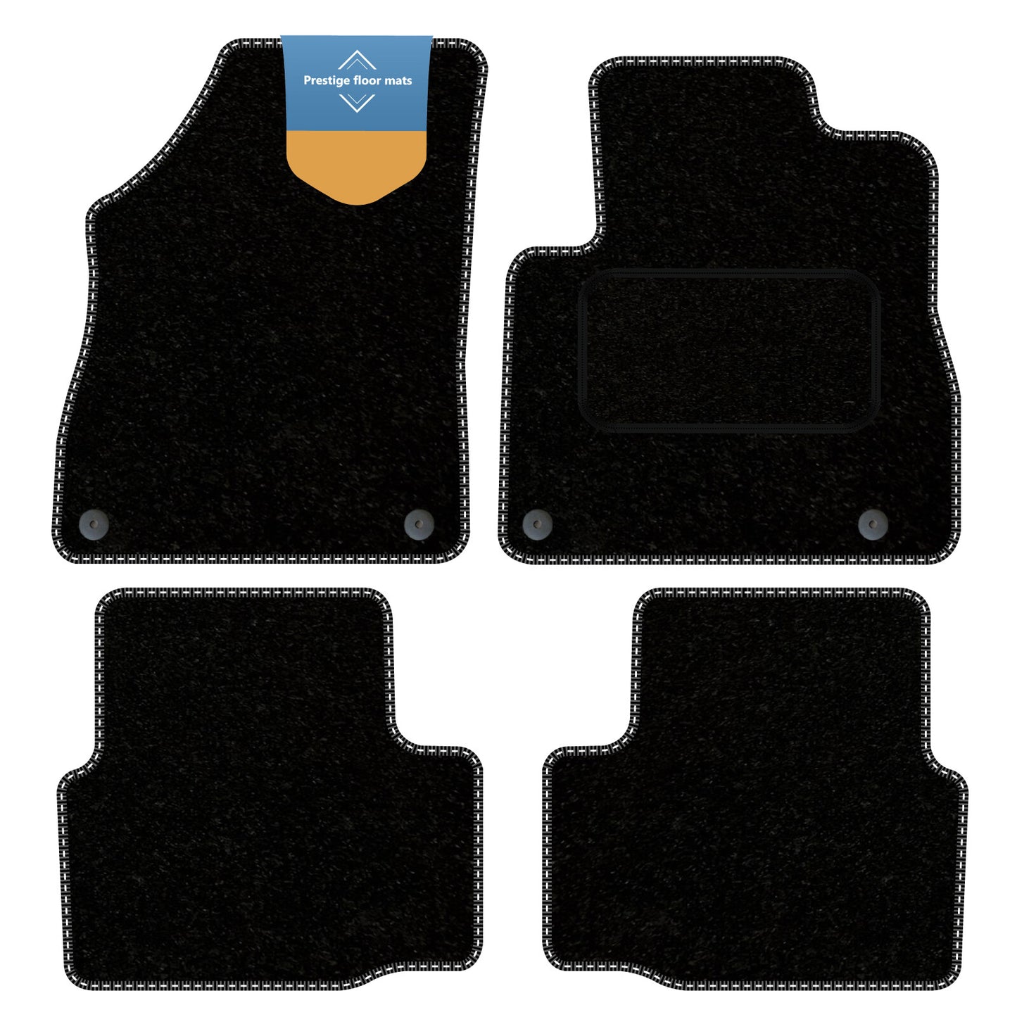 Fits Vauxhall Astra K 2015-2022 Black Carpet with Coloured Stitch Edge