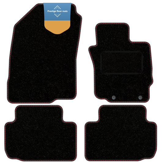 Fits Mitsubishi Eclipse Cross Auto 2018- Black Carpet with Coloured Stitch Edg