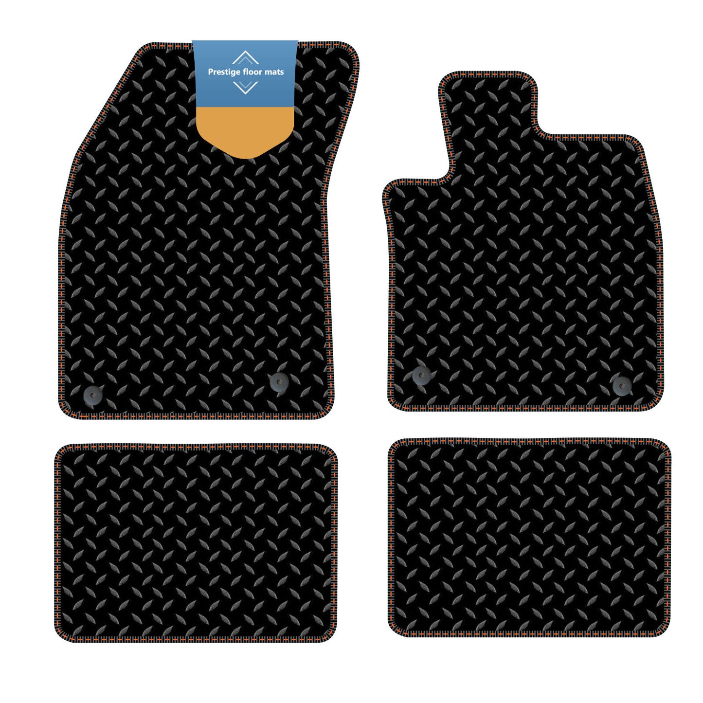 Fits Ford Focus 2018 on Black 3mm Rubber with Coloured Stitch Edge