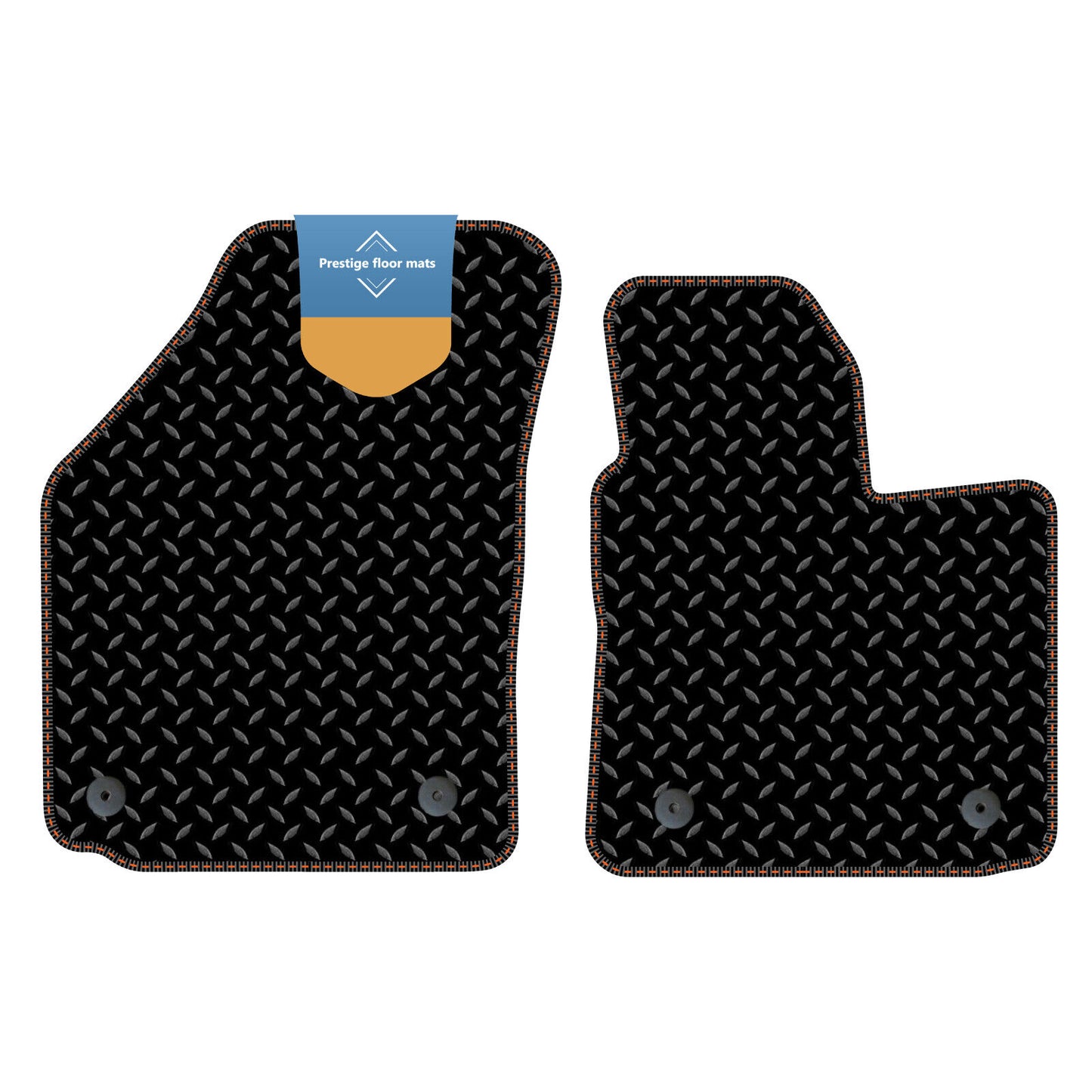 Fits Volkswagen Caddy 2004-2010 Black 3mm Rubber with Coloured Stitch Edge